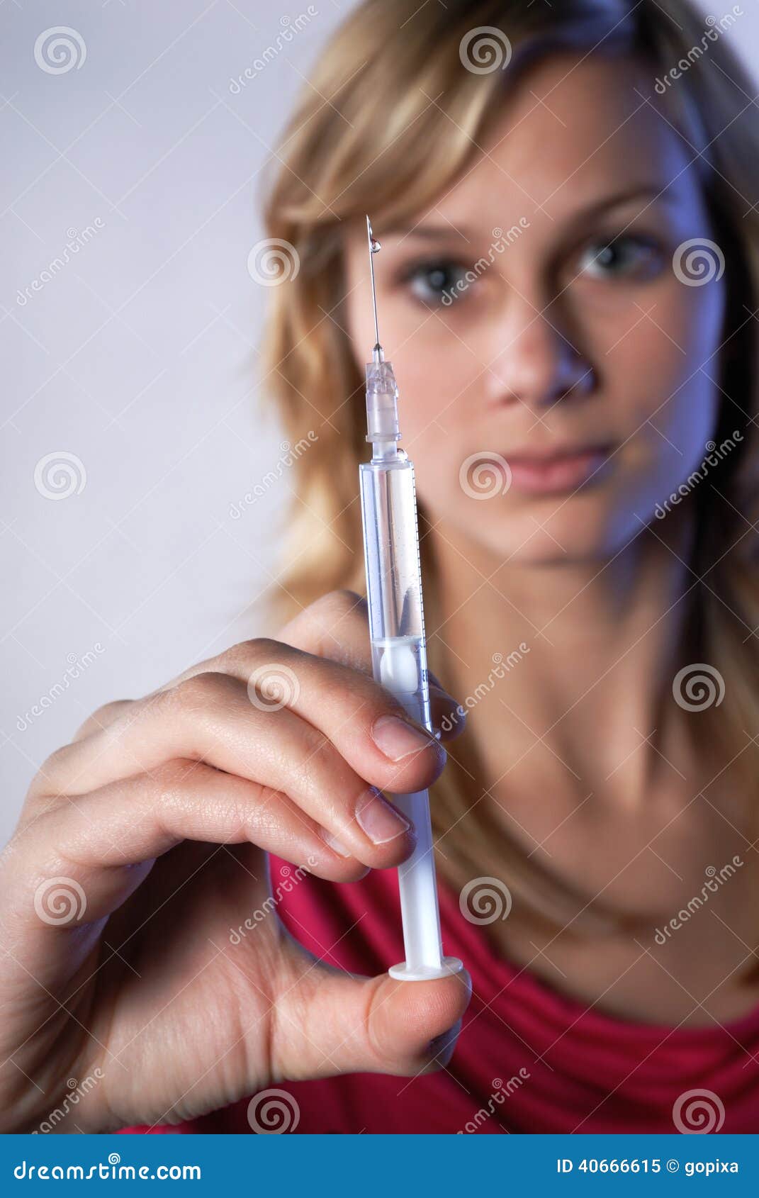 Young woman with syringe stock image. Image of drug, abuse 40666615
