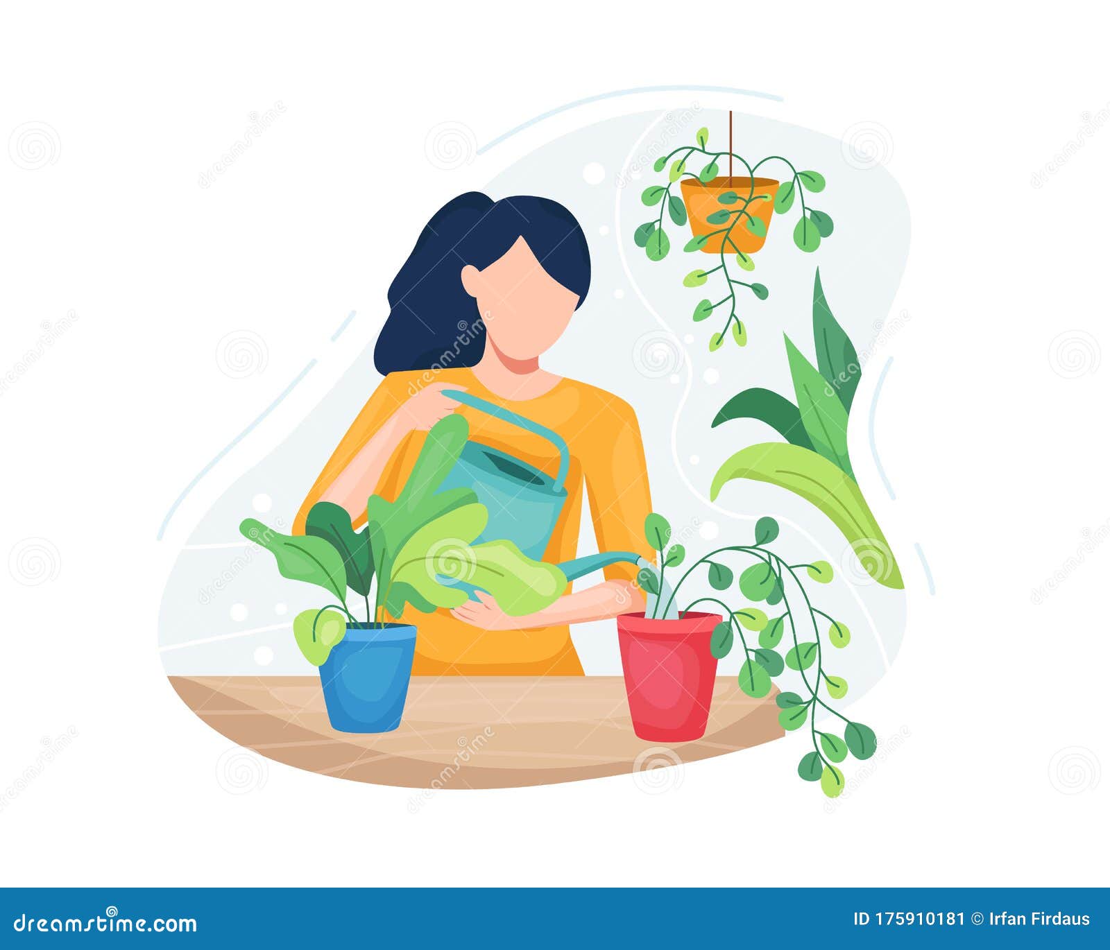 Taking care of plants clipart