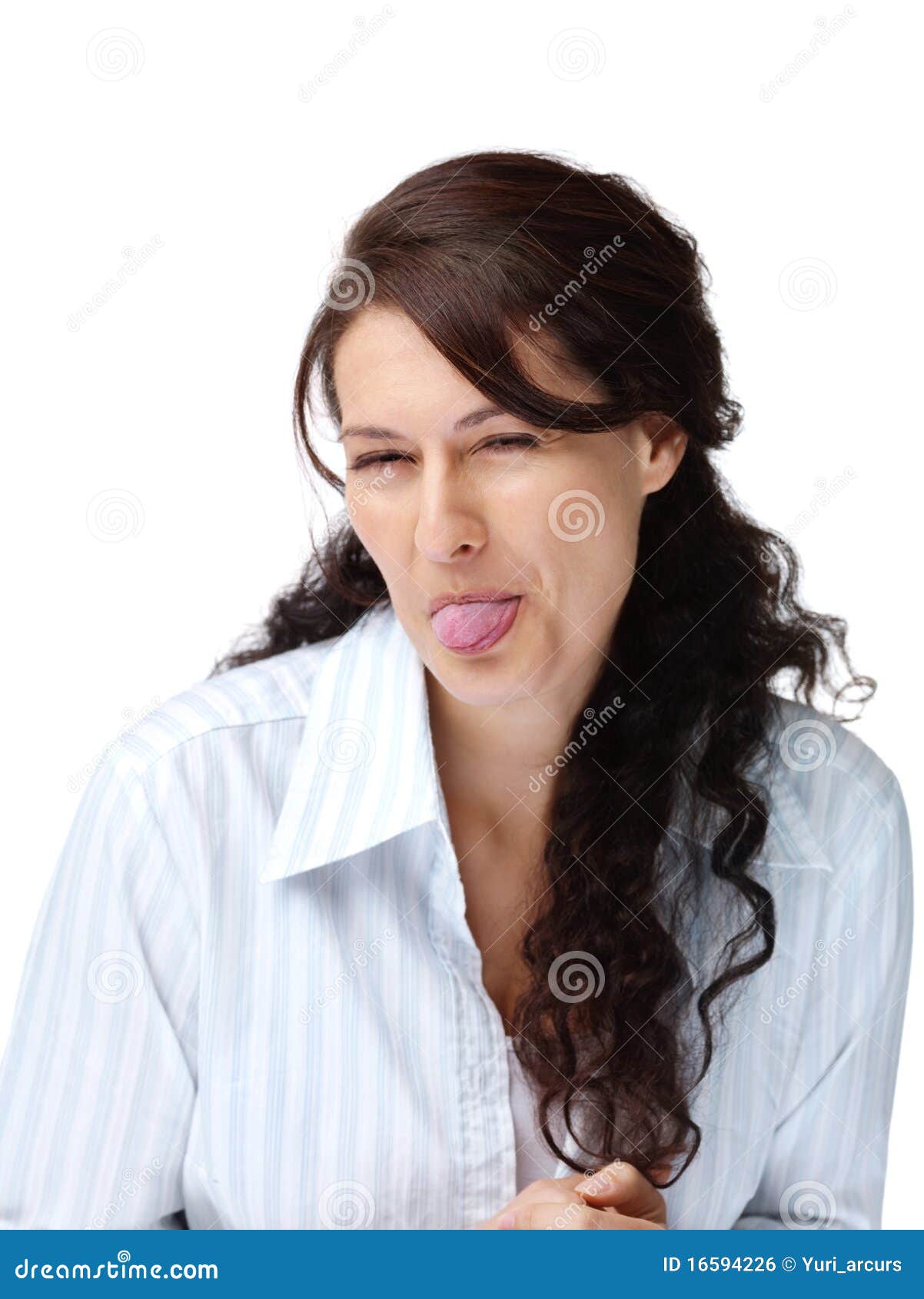 Young Woman Teasing You Against White Background Stock Photo Image of