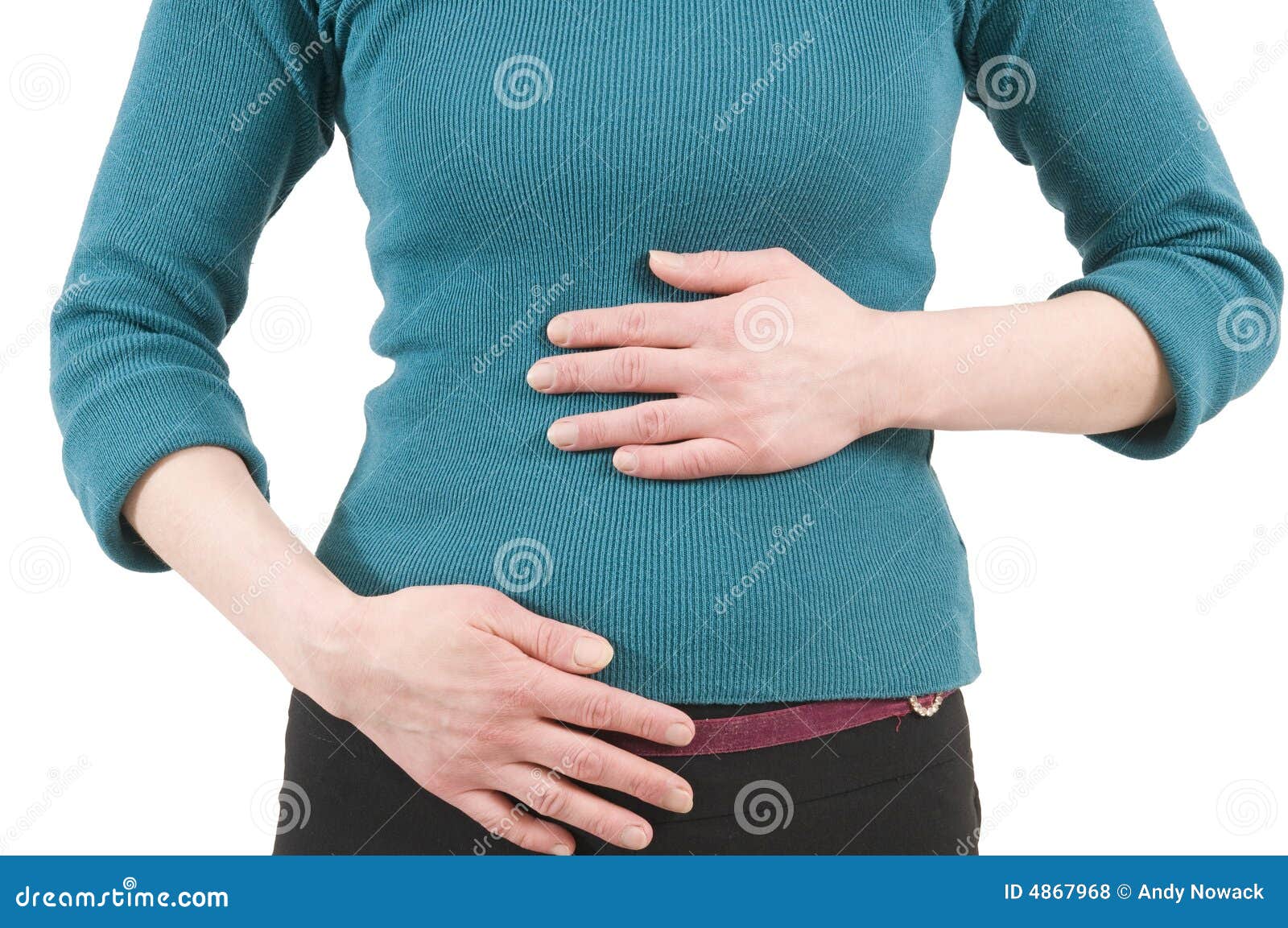Young Woman Touching Stomach Royalty Free Stock Photos Image 4867968