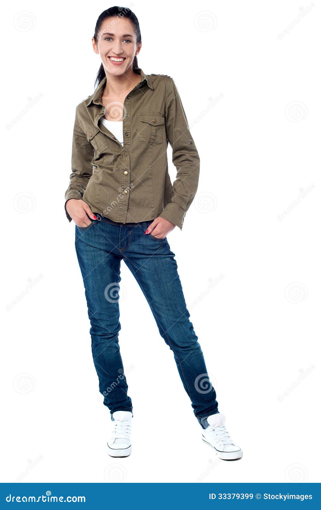 Young Woman in Trendy Casual Stock Image - of modern, 33379399