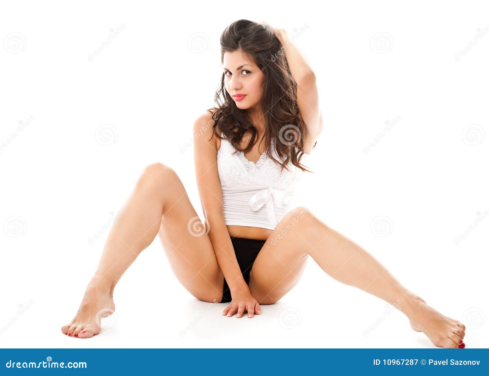 Young woman in underwear stock image. Image of looking - 10967287