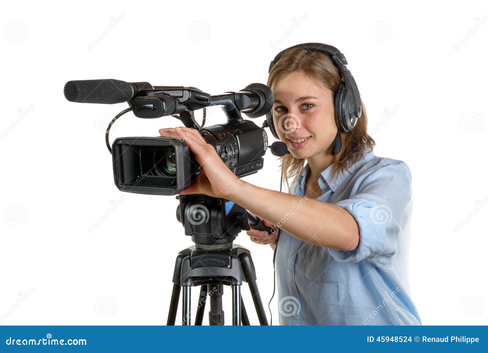 Young Woman With A Video Camera Stock Photo Image 45948524