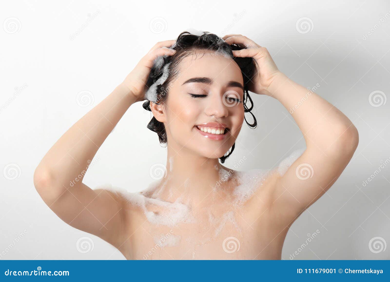 Woman Taking Shower and Washing Stock Footage Video (100% 