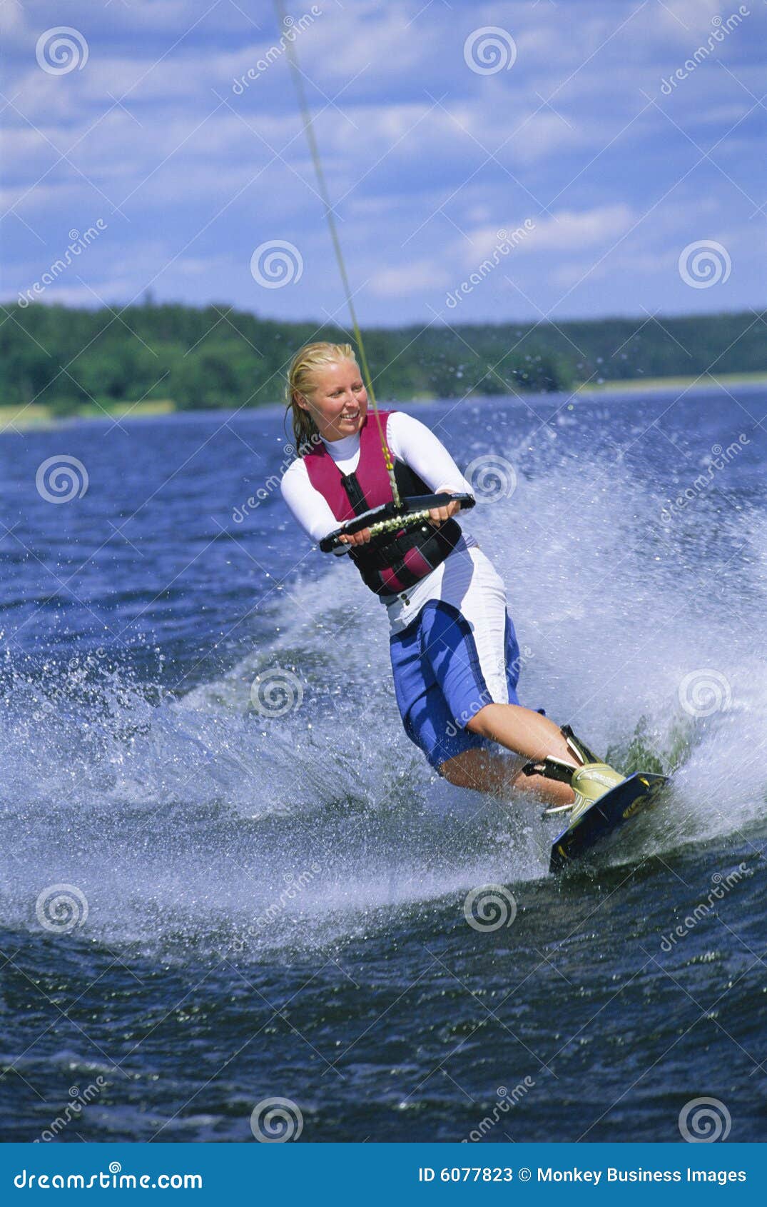 A young woman water skiing stock image. Image of watersports 6077823