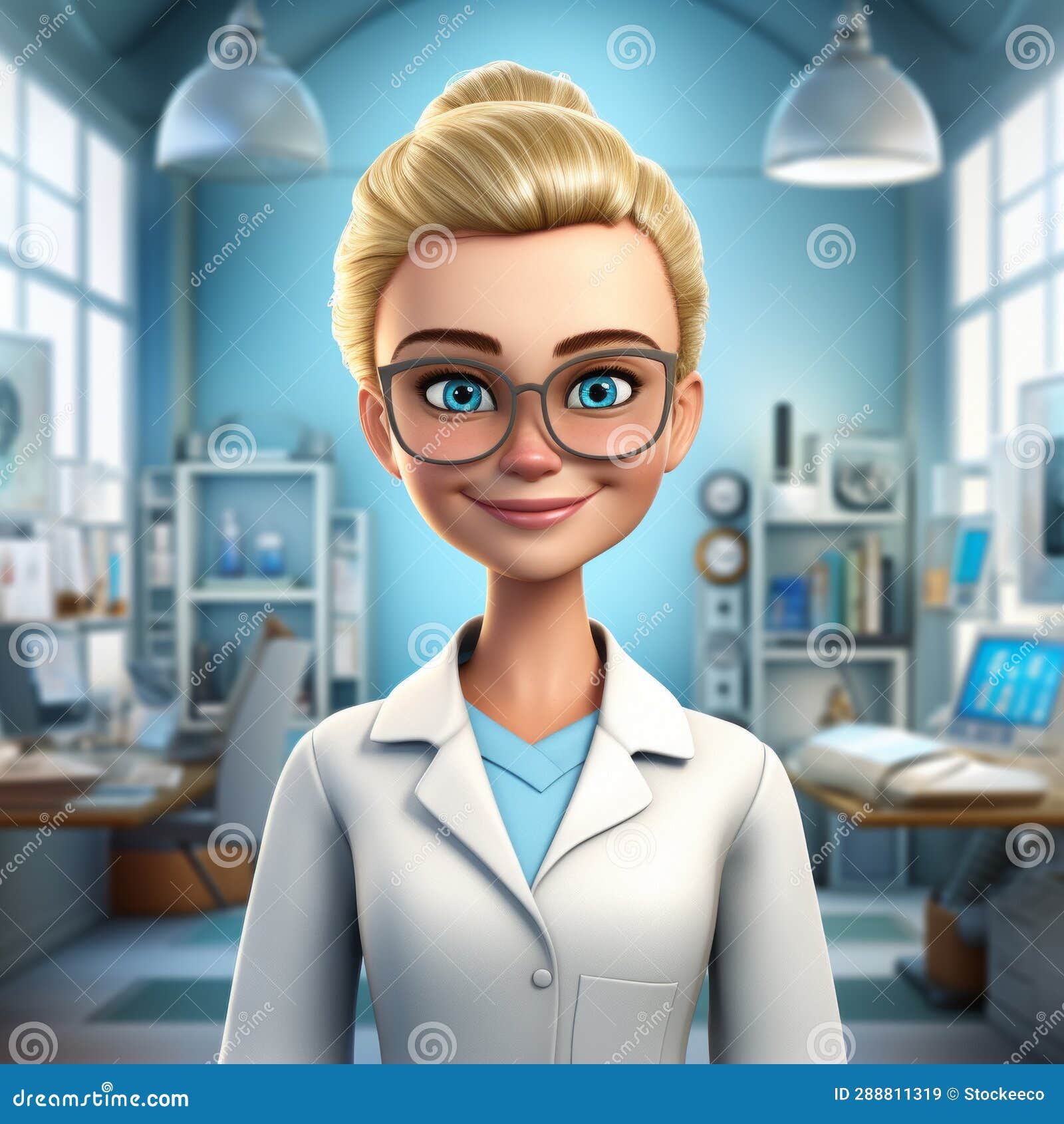 3d Cartoon Image Of Operating Room Nurse In Italian Nurse Uniform Stock Illustration