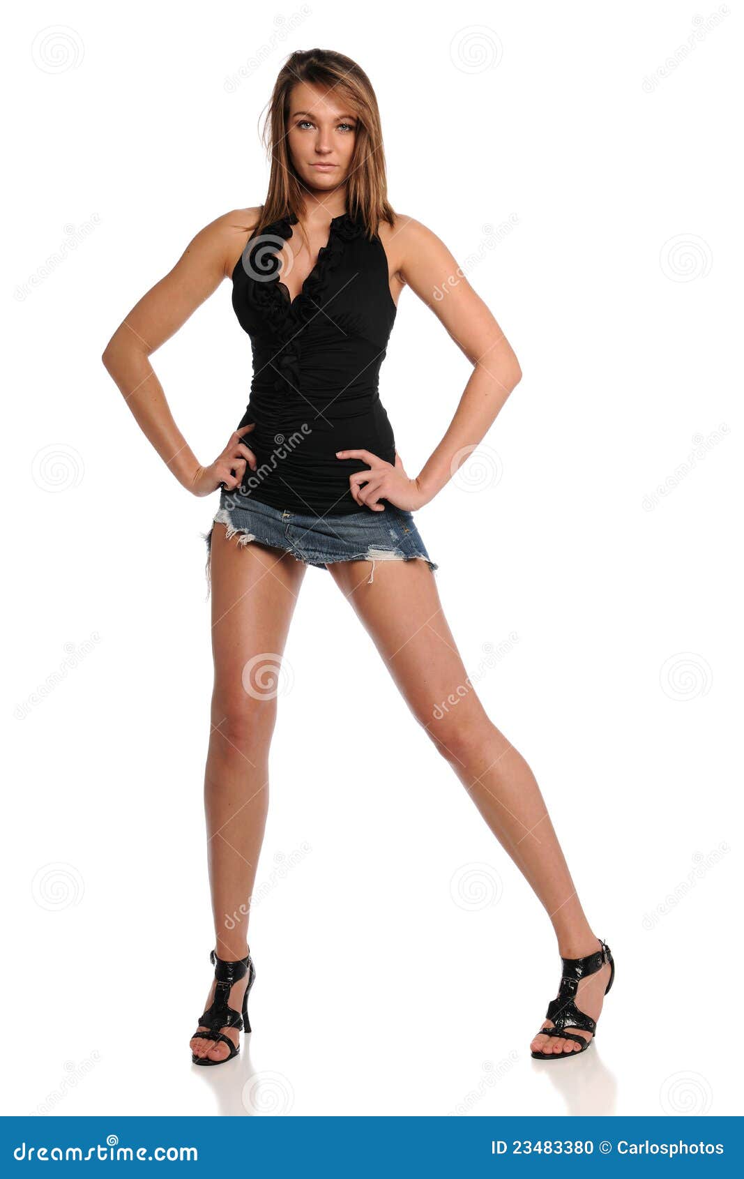 Young Woman Wearing a Mini Skirt Posing Stock Photo - Image of gorgeous ...