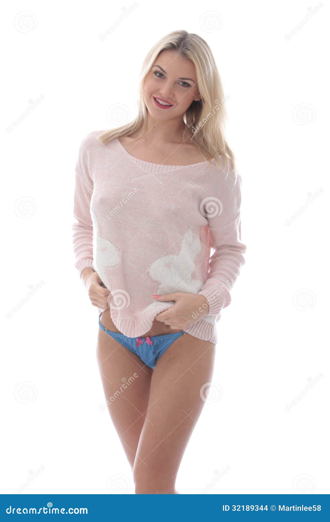 Young Woman Wearing Panties and a Jumper Stock Photo - Image of knickers,  gripping: 32189344