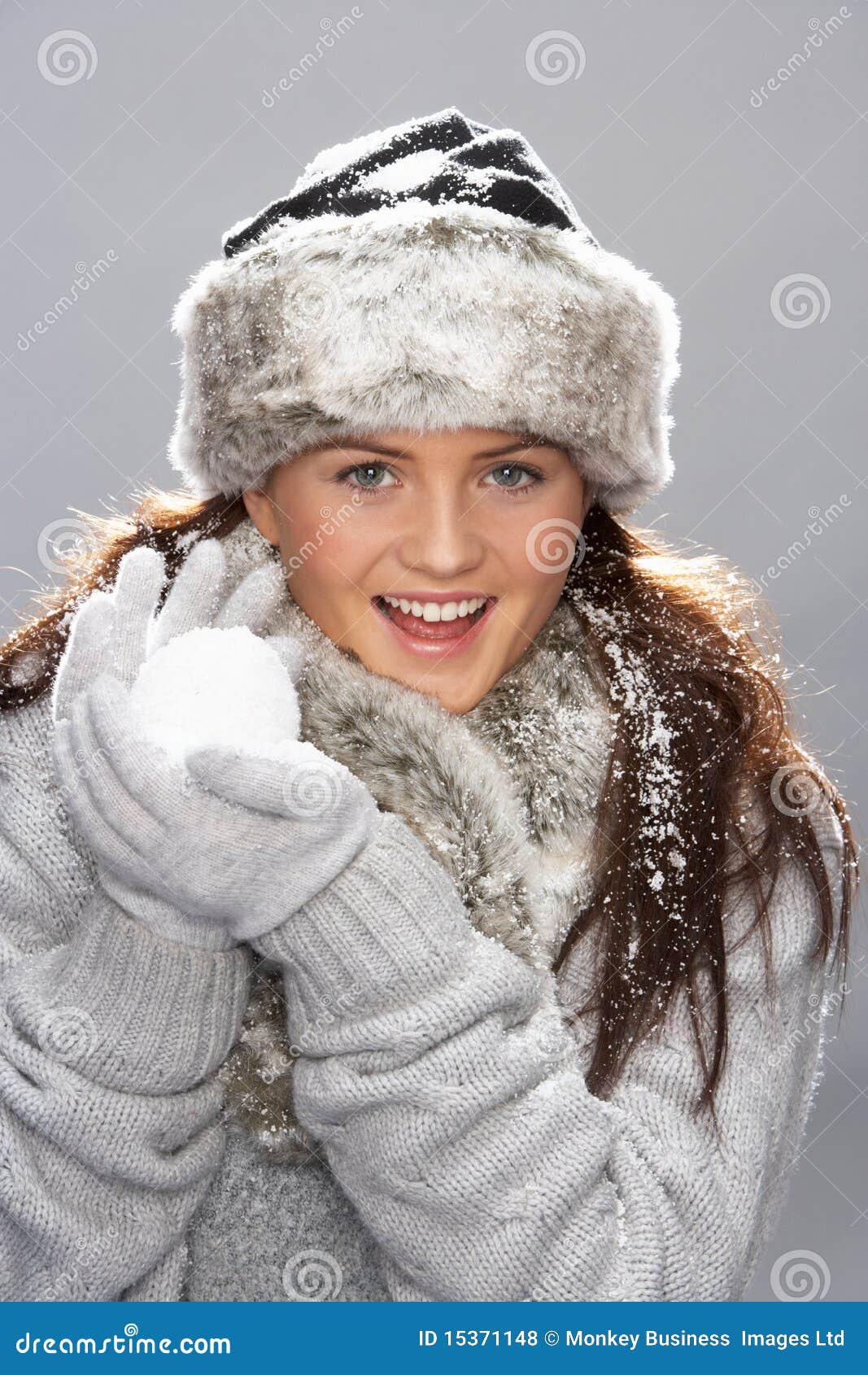 Young Woman Wearing Warm Winter Clothes Stock Photo - Image of chilly ...