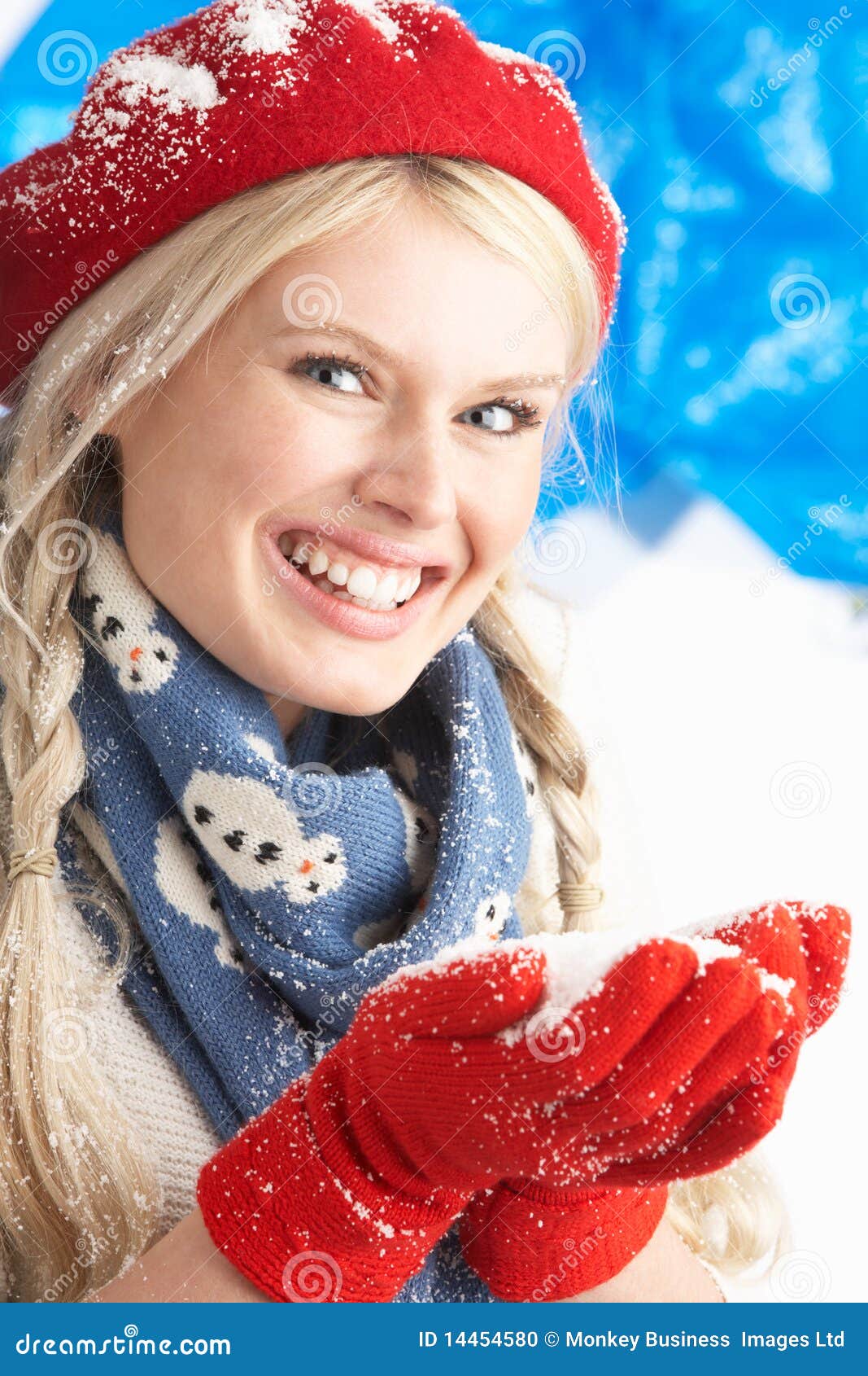 Young Woman Wearing Warm Winter Clothes and Hat Stock Photo - Image of ...