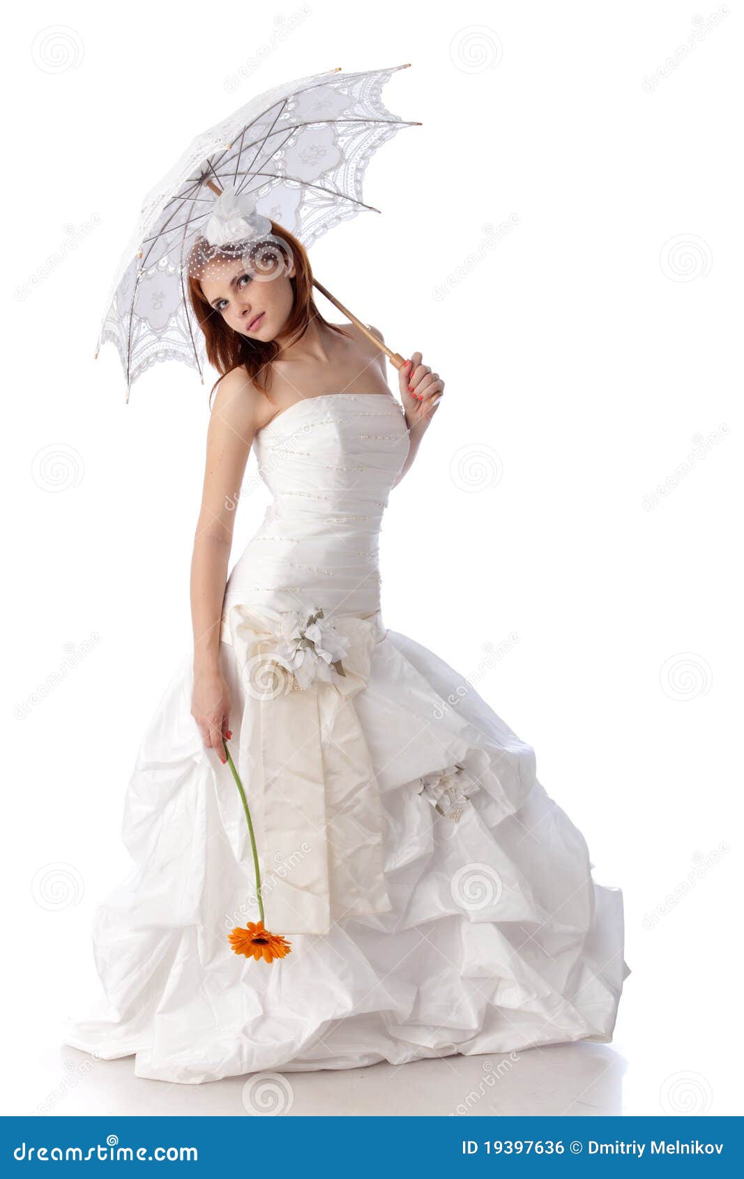  Young  Woman  In A Wedding  Dress  Royalty Free Stock Image 