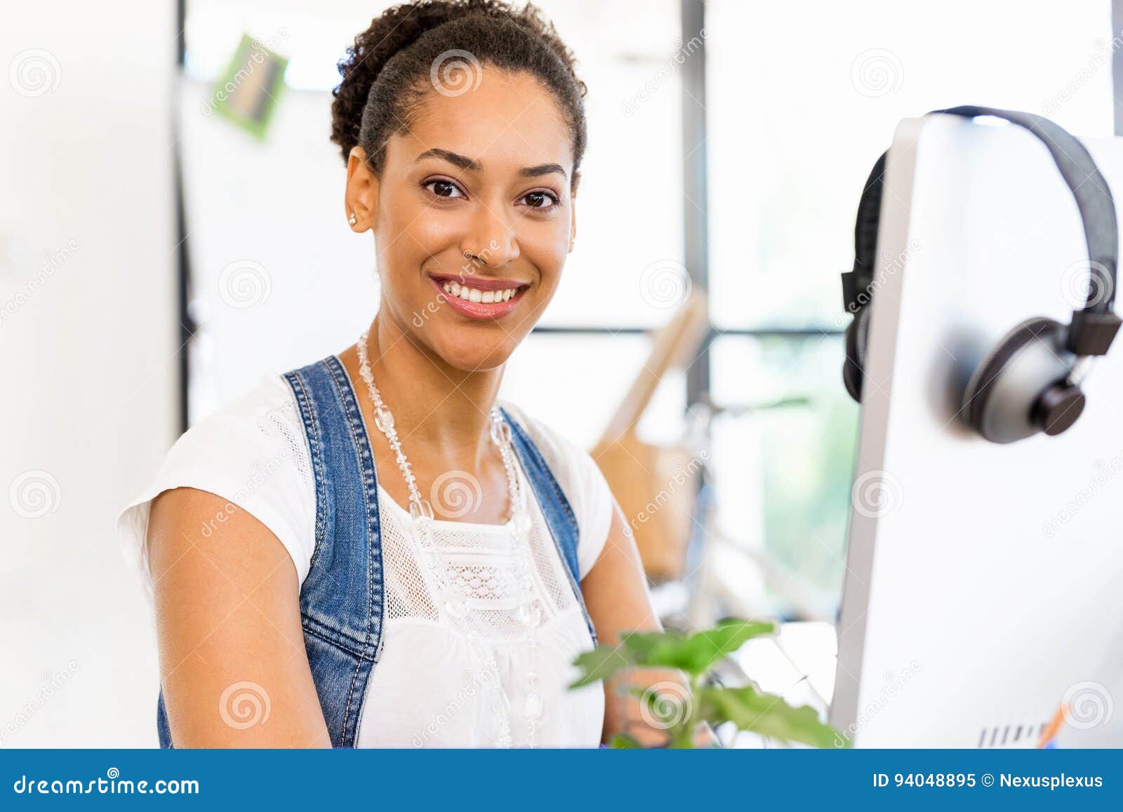 Young Woman Working in Office Stock Image Image of modern, elegant