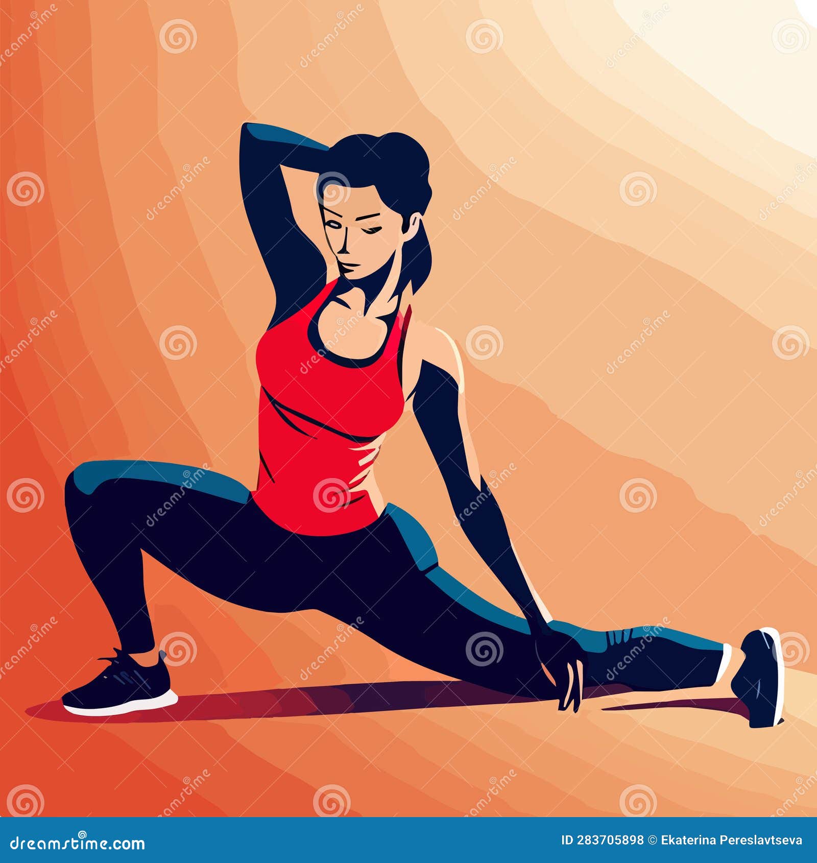 Stretching Exercise Cartoon Image Picture Stock Illustrations