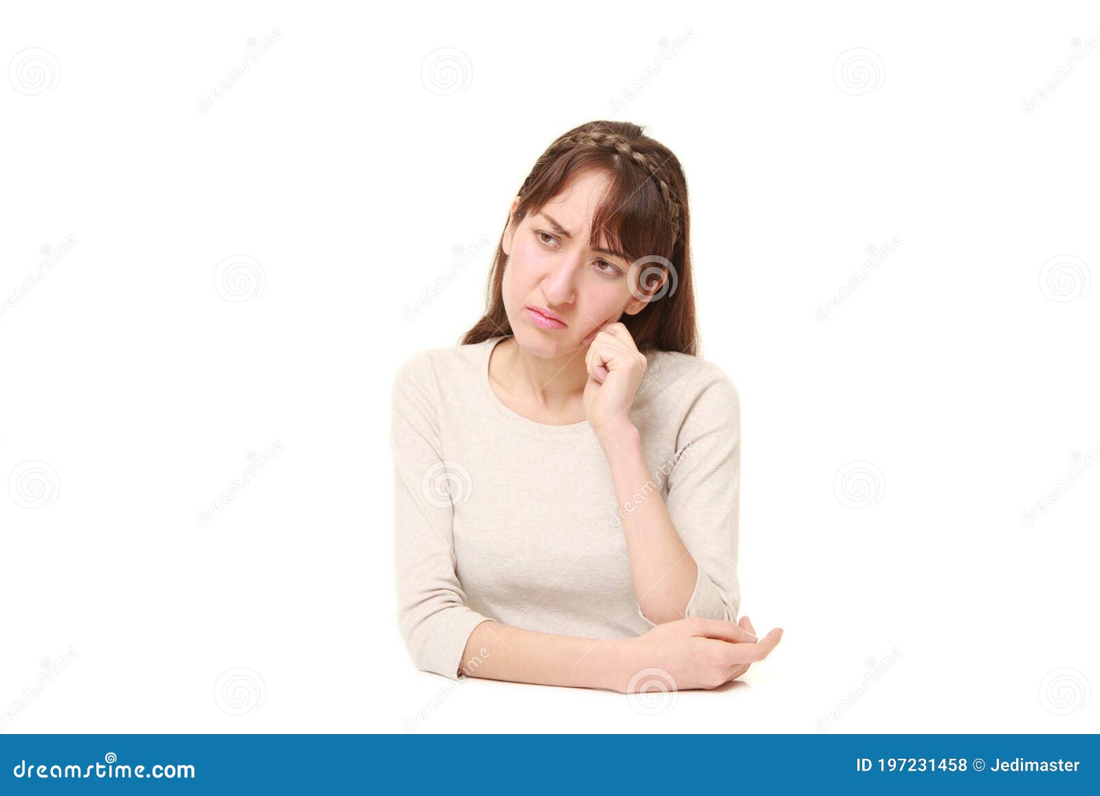 Young Woman Worries about Something Stock Photo - Image of emotion ...