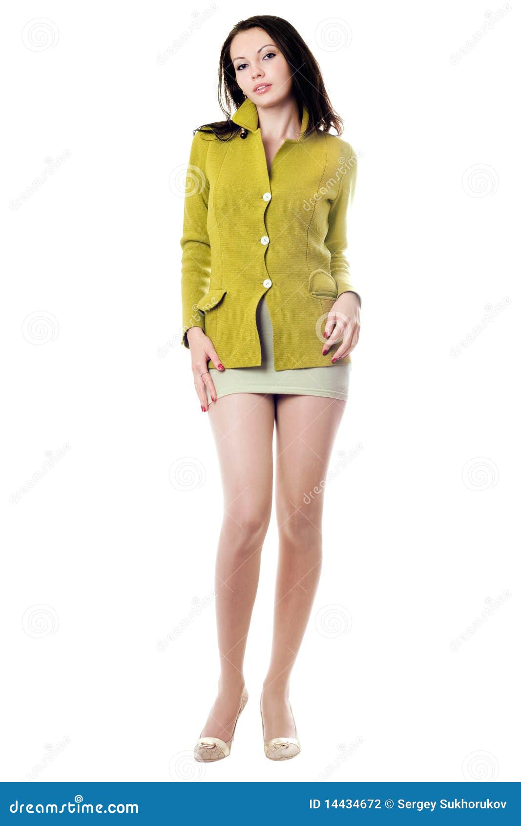 Young Woman in Yellow Jacket Stock Photo Image of elegance, figure