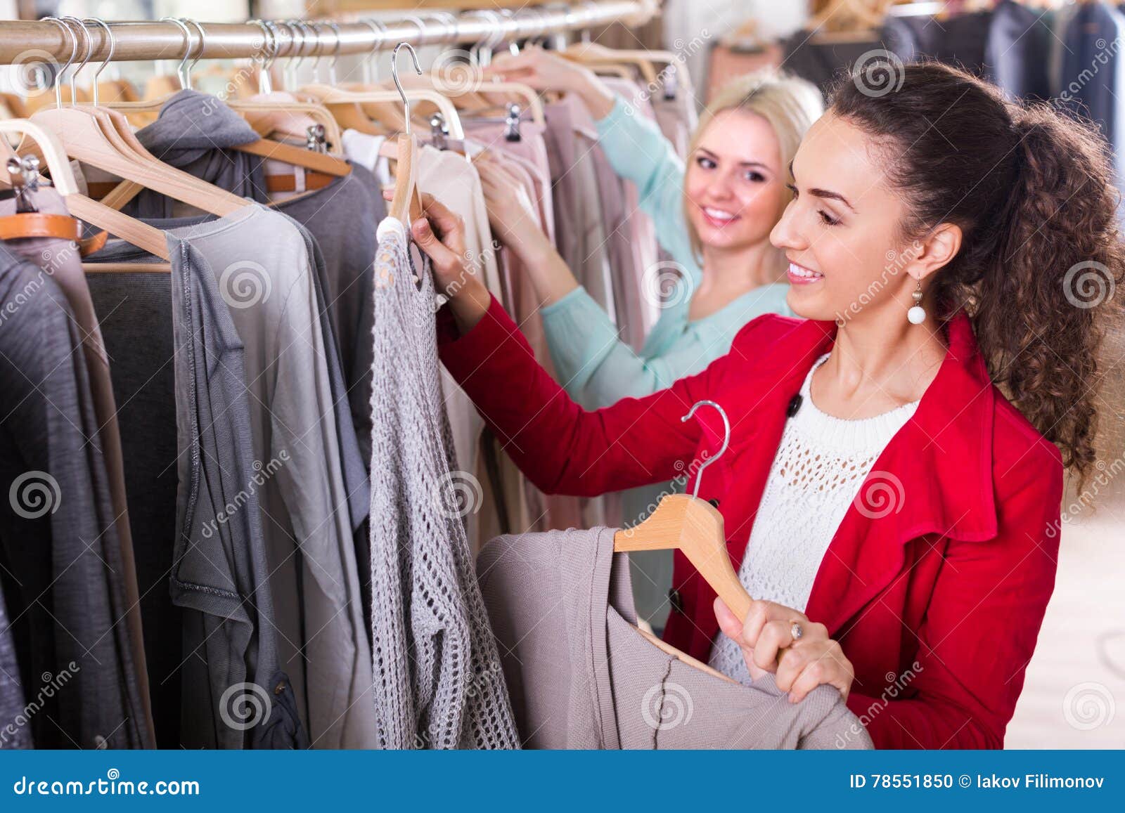 Young Women at the Apparel Store Stock Photo - Image of jersey ...