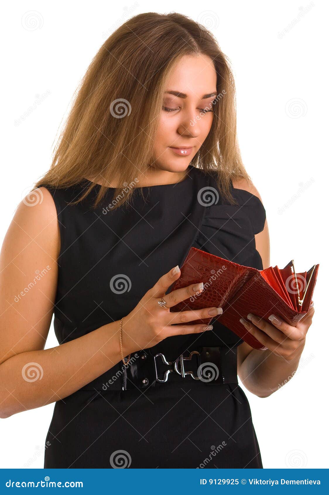 Young Women Holds a Purse in Hands Stock Image Image of european