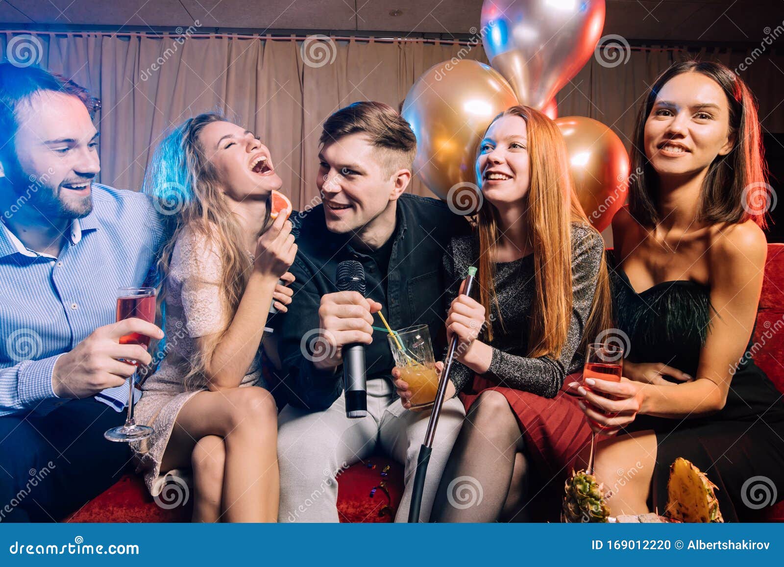 Young Clubbers Spend Time in Karaoke Bar Stock Photo - Image of people,  cool: 169012220