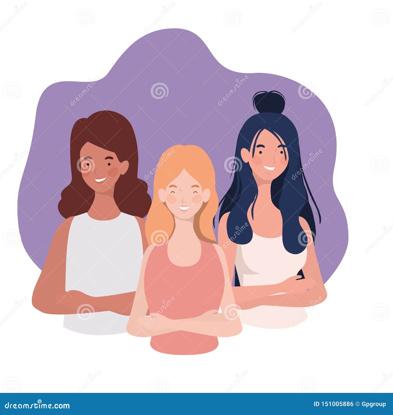 Young Women on White Background Stock Vector - Illustration of attire ...