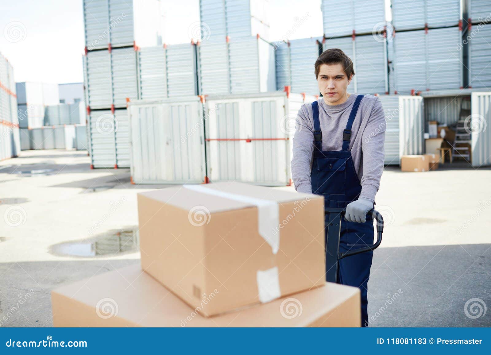 Outdoor work stock image. Image of package, cargo, profession 118081183