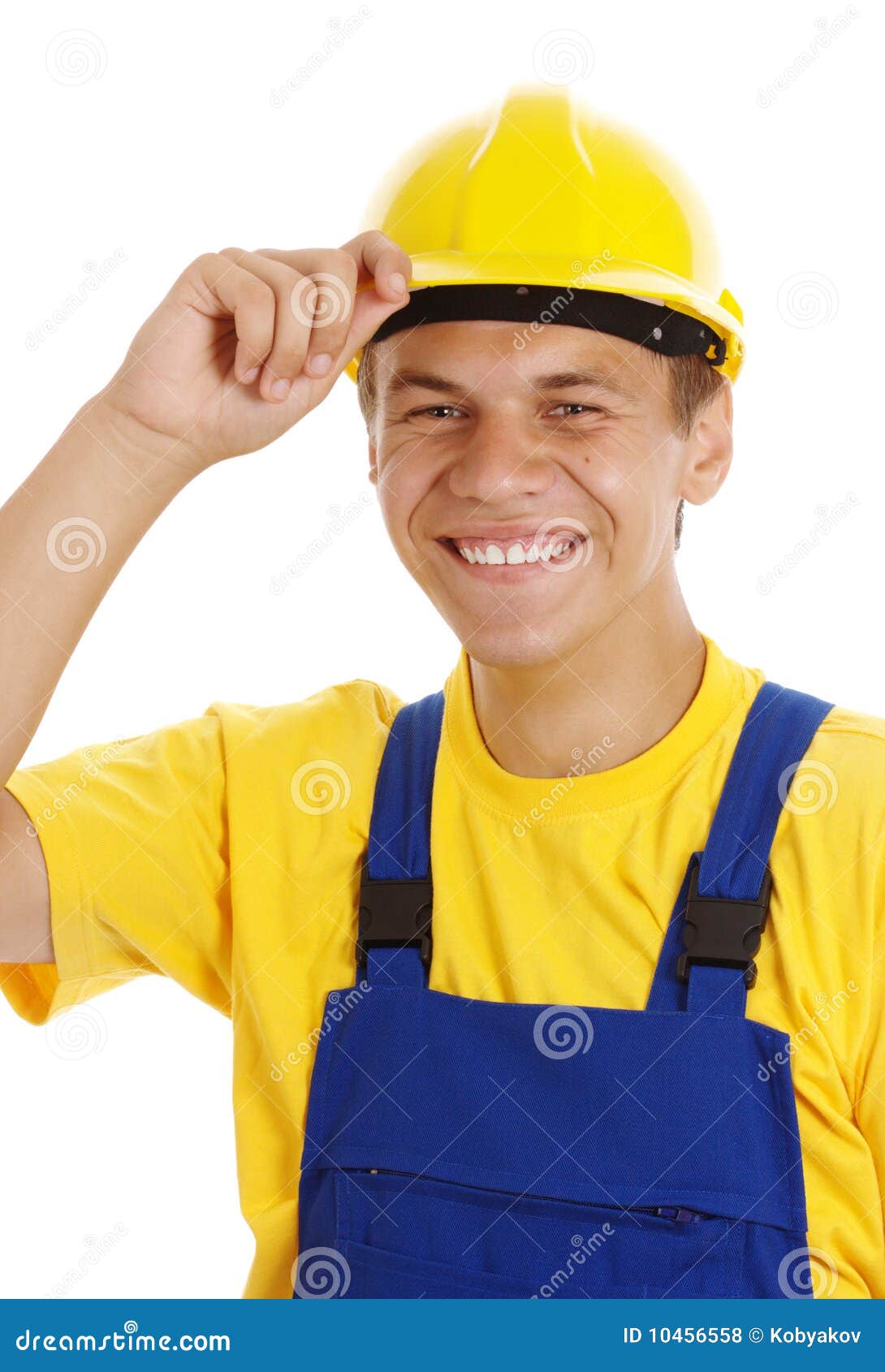 Young Worker Taking Off His Hard Hat and Smile Stock Photo Image of