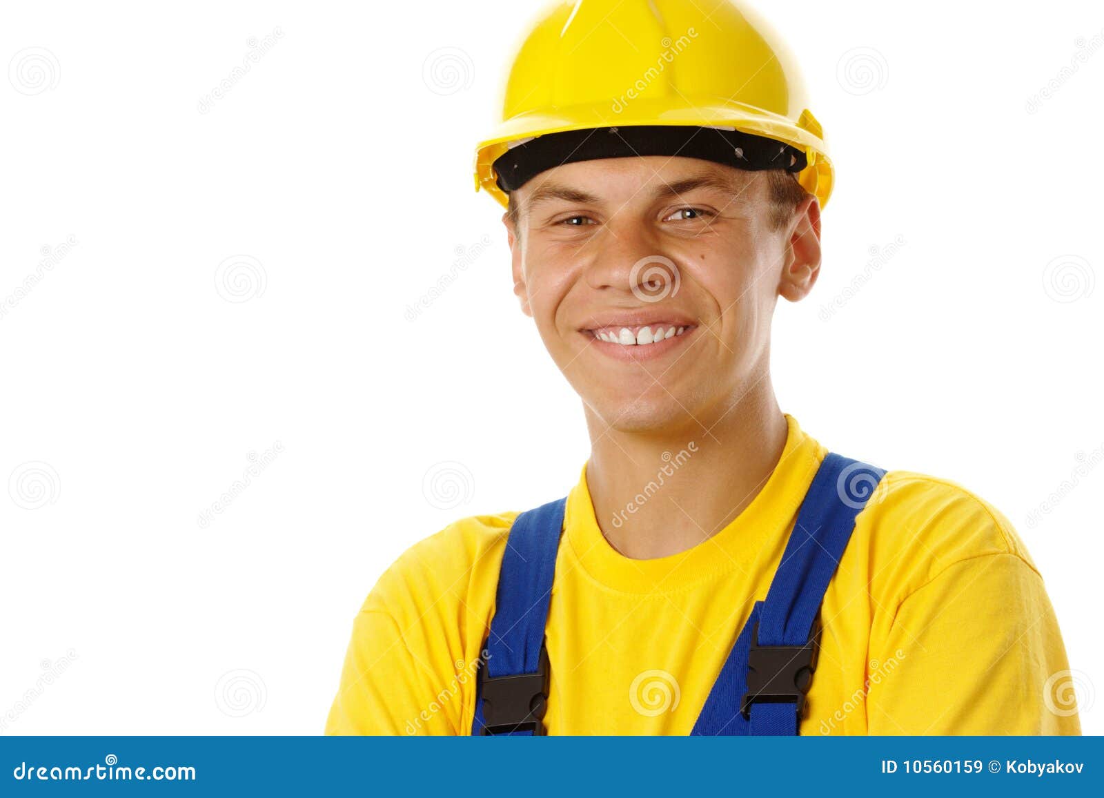 Young Worker Wearing Hard Hat Stock Image Image of foreman, person