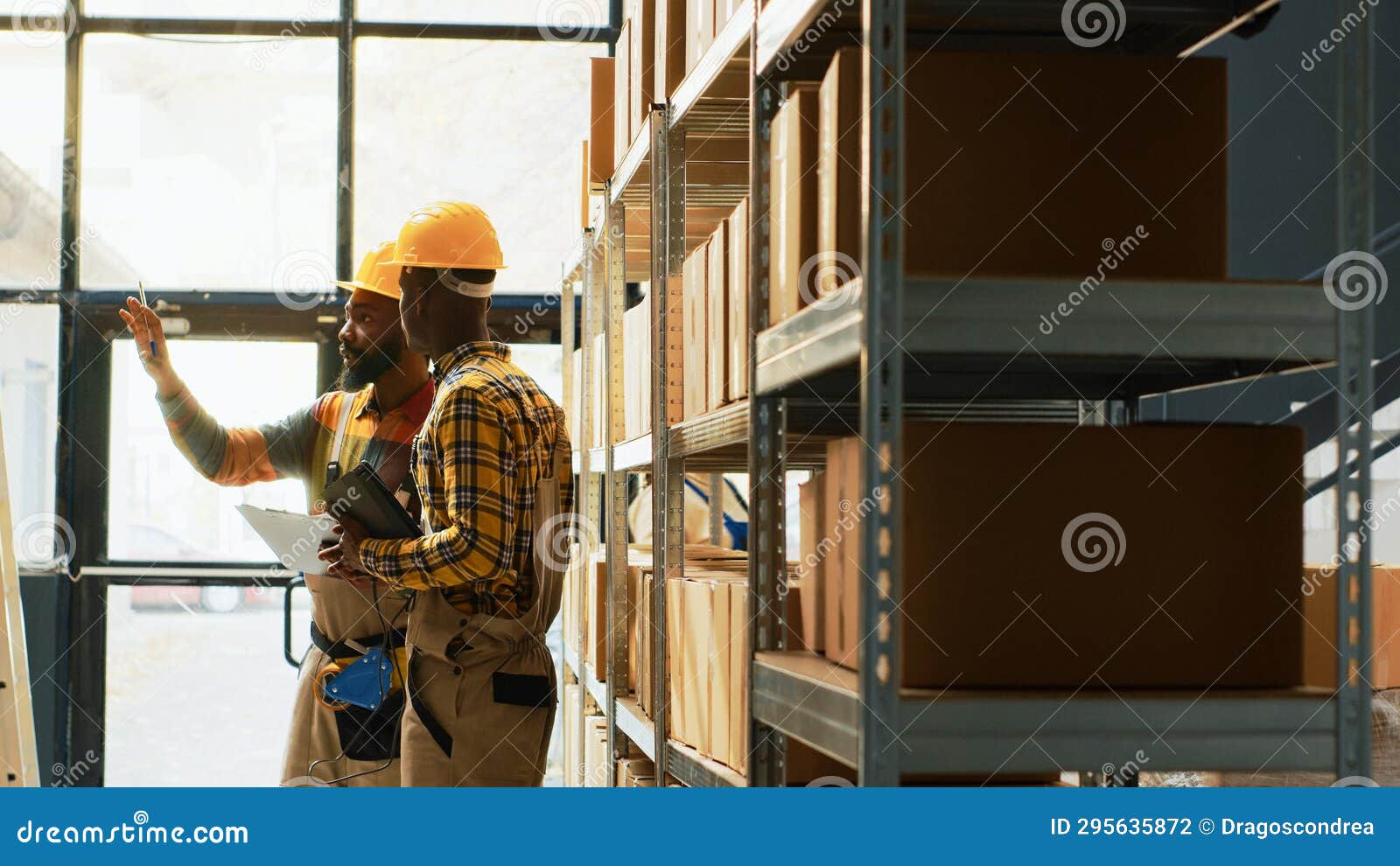 Young Workers Scanning Boxes with Barcodes Stock Photo Image of