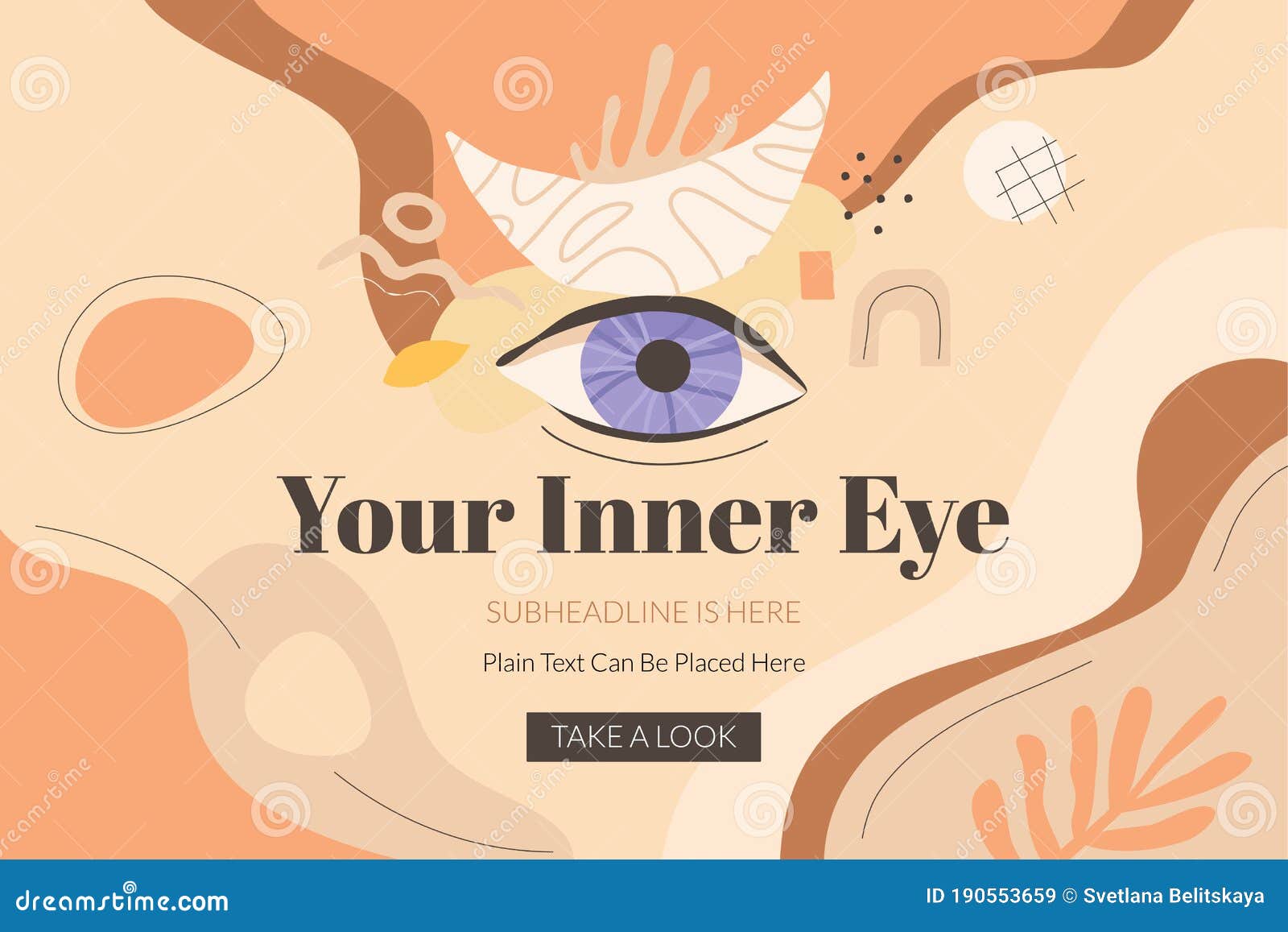 Your Inner Eye Banner Template Stock Vector Illustration Of Colors Minimal