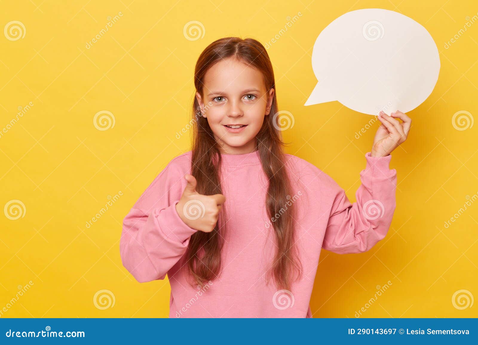your message's canvas. thoughts in progress. unwritten dialogue space. little kid girl wearing pink sweatshirt  over