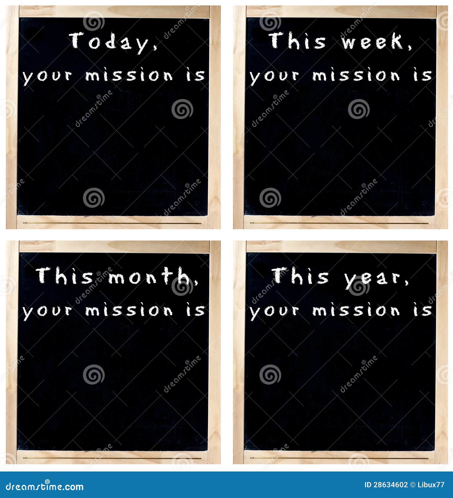your mission on chalkboard