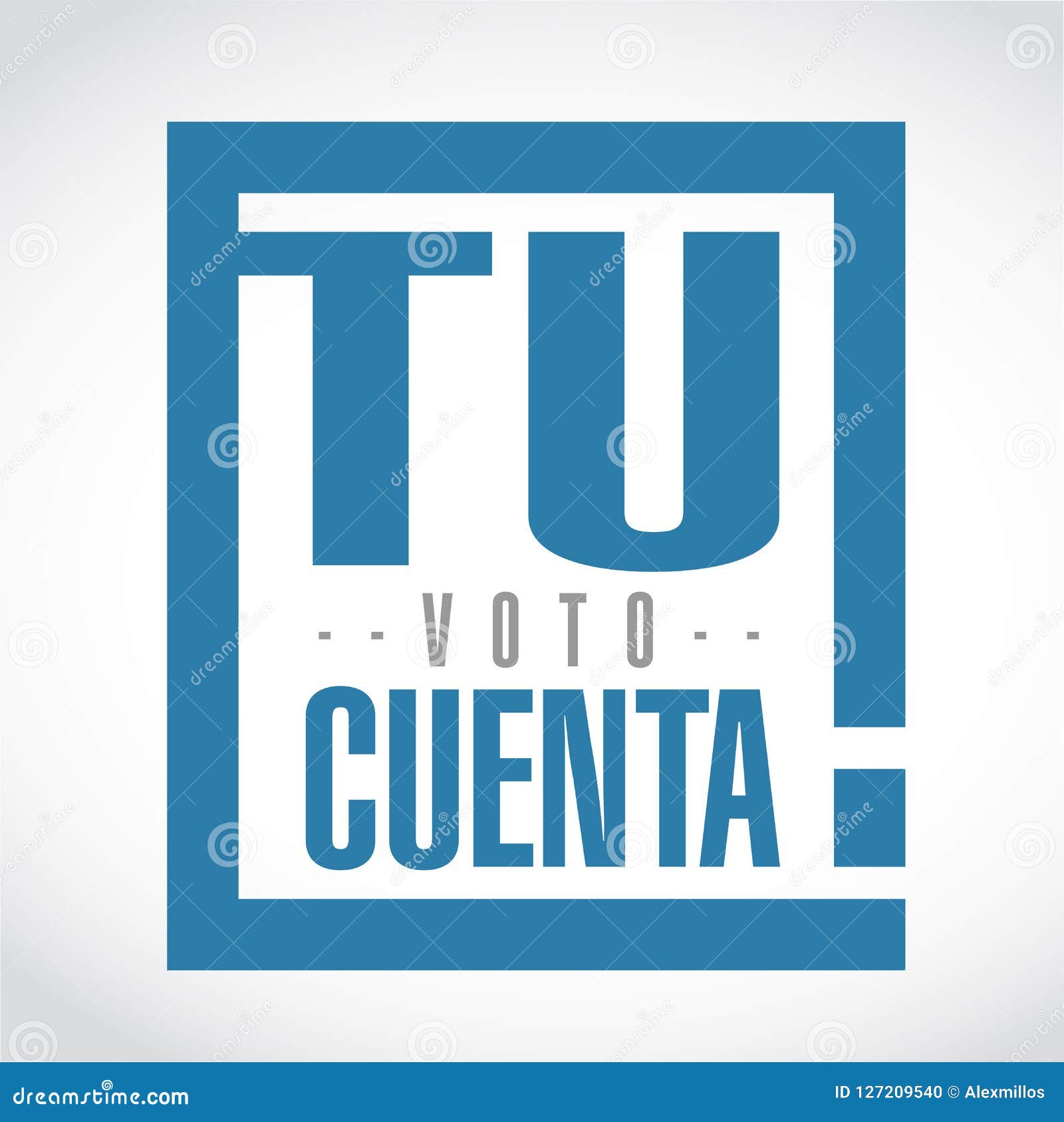 Your Vote Counts in Spanish Exclamation Box Stock Illustration