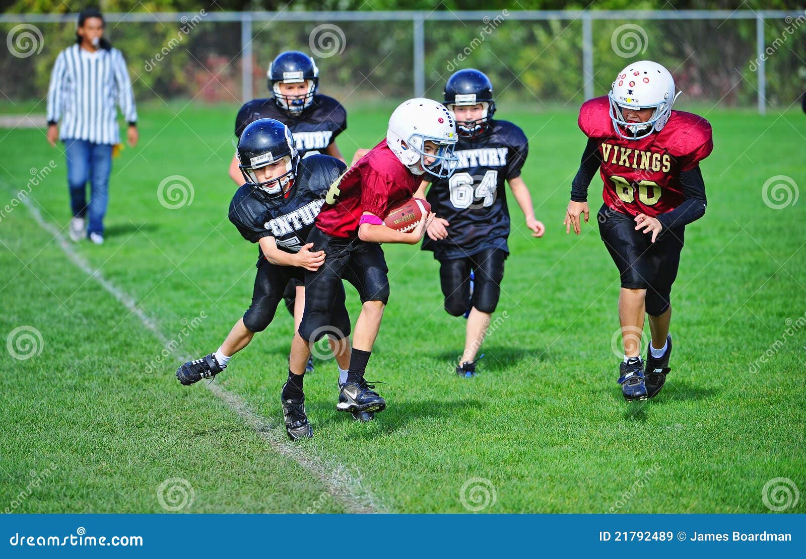 Youth American Football Out Of Bounds Editorial Stock Image - Image