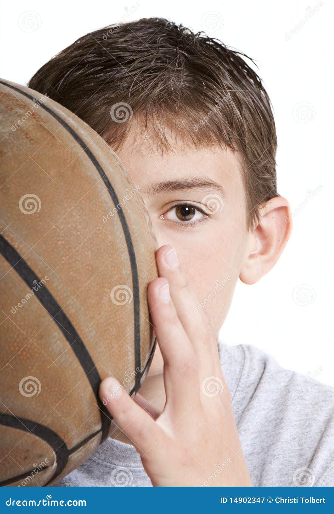 youth with basketball