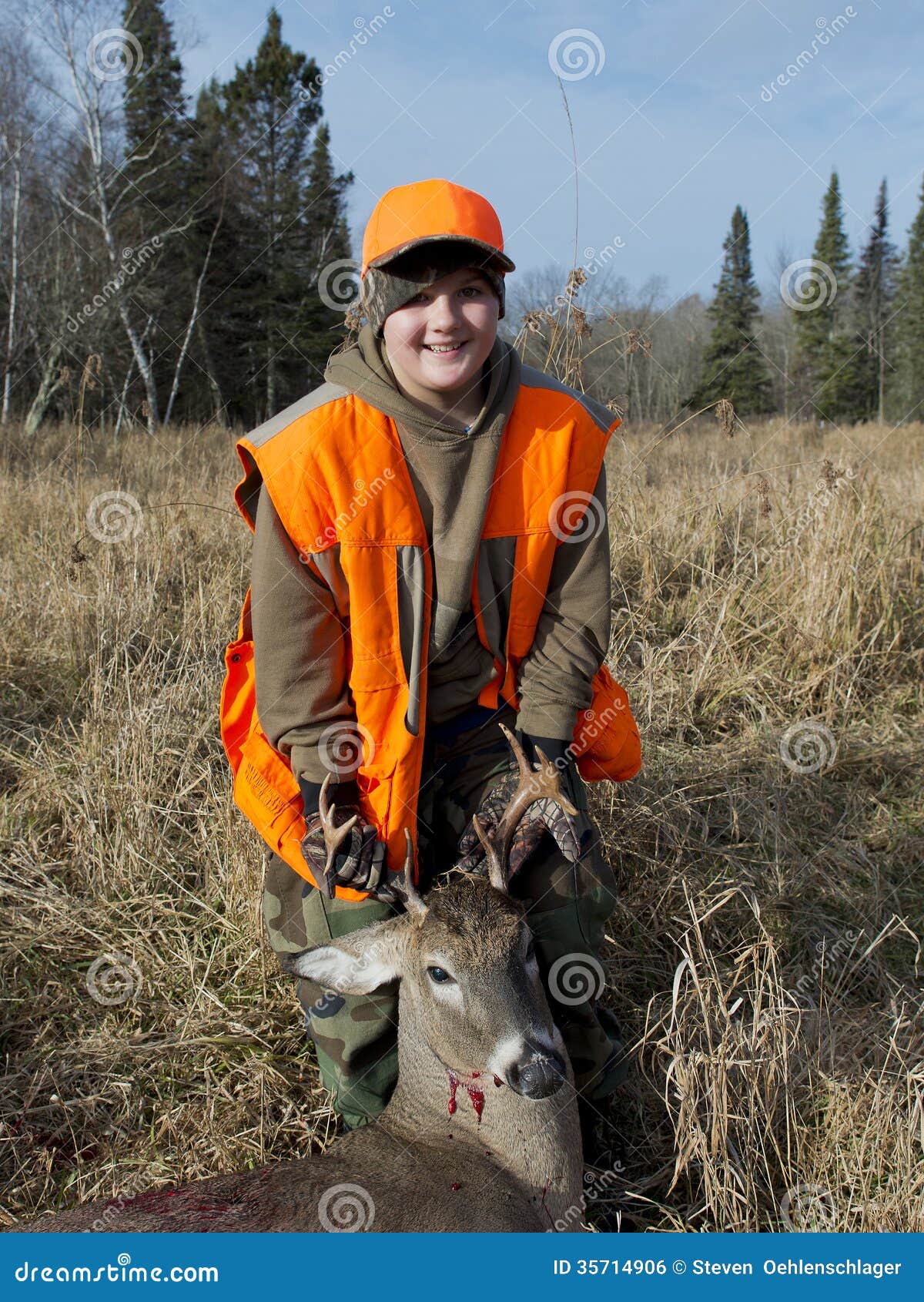 Youth Deer Hunter stock photo. Image of youth, antler 35714906