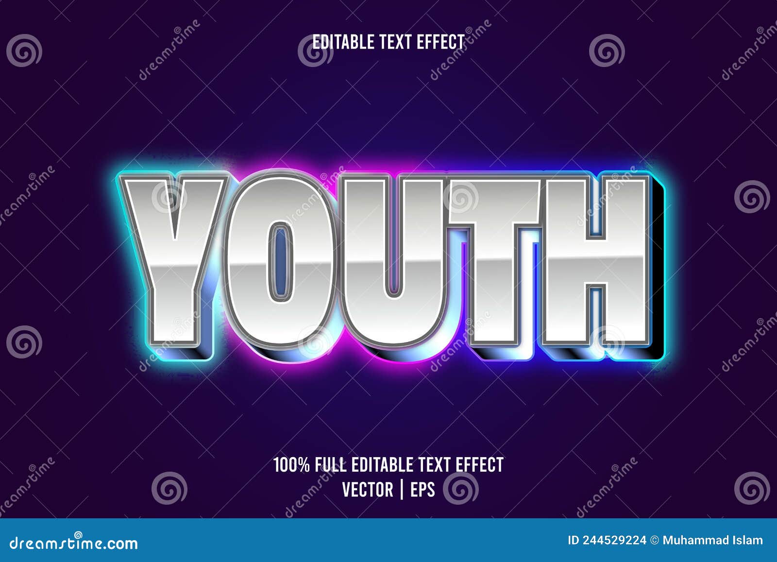 Premium Vector  Let's go editable text effect 3 dimension emboss cartoon  style