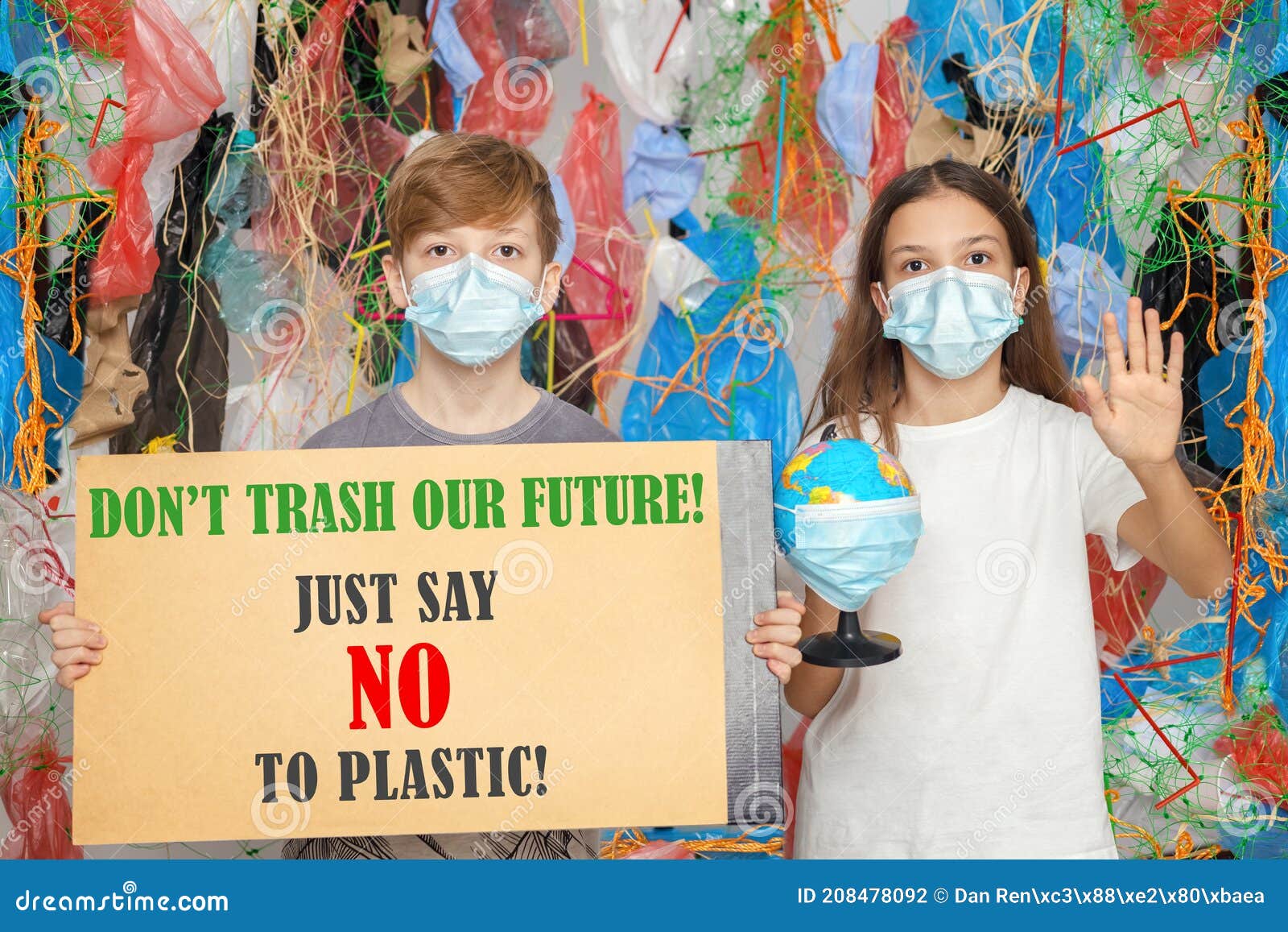 Youth Generation Protesting Against Plastic Pollution Stock Photo ...
