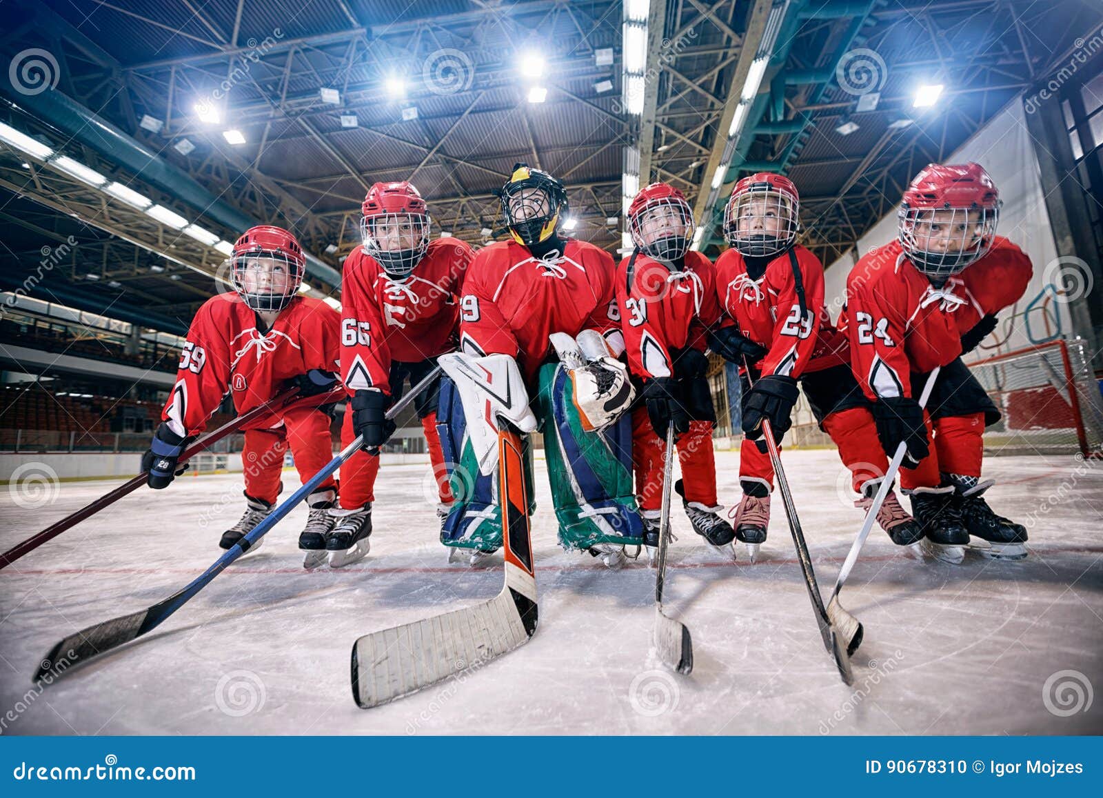 youth hockey team - children play hockey