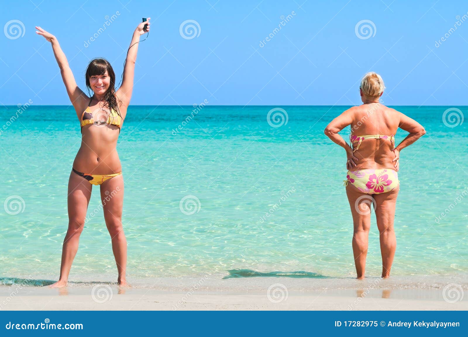 Bikini Older Woman Stock Photos