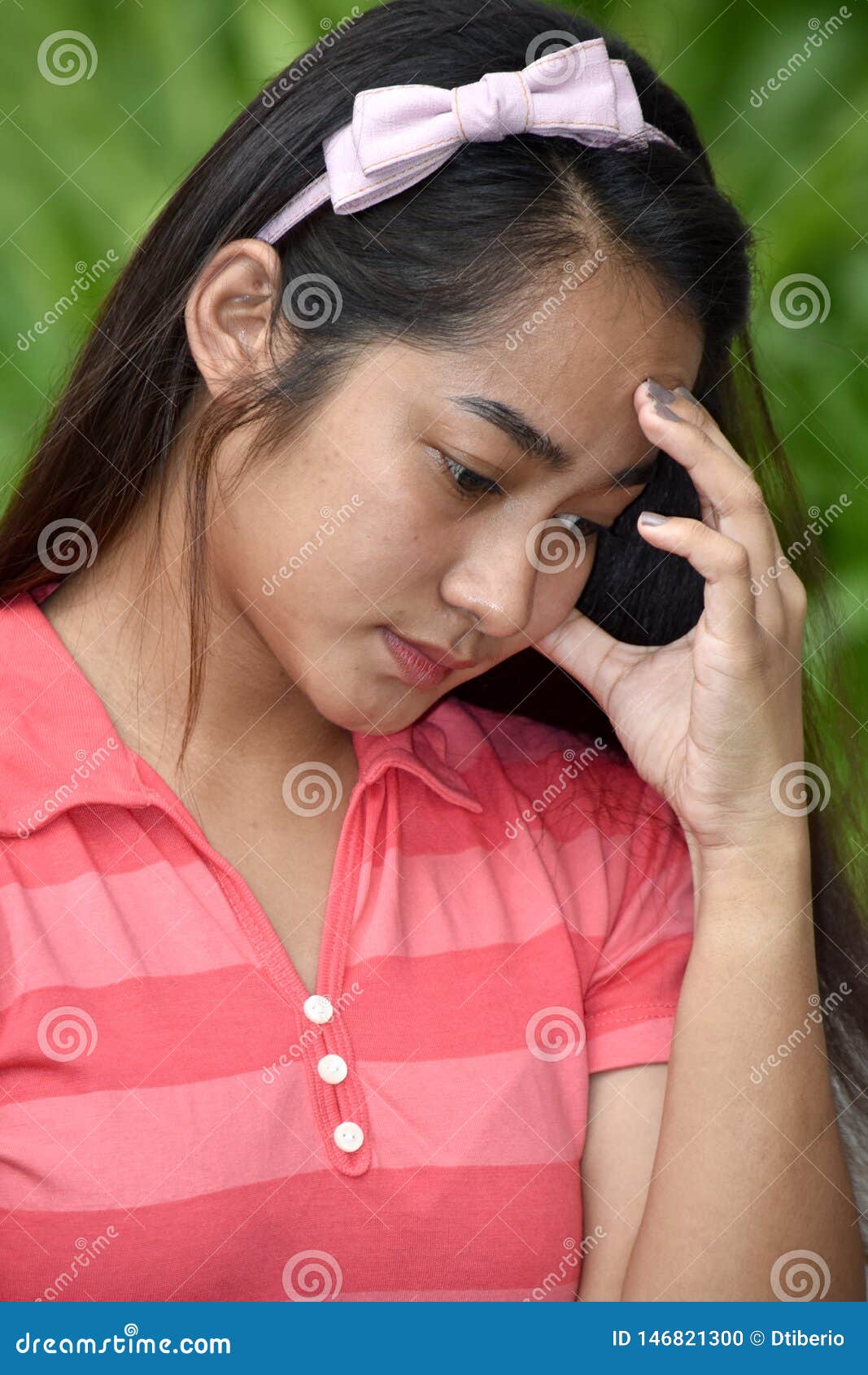 Youthful Filipina Teen Girl And Sadness Stock Photo Image