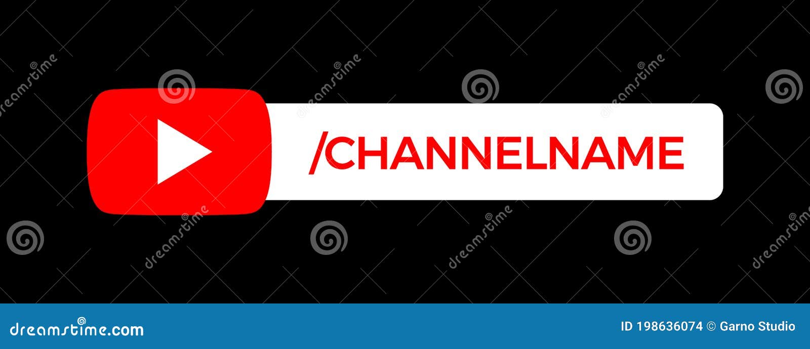 Youtube Channel Name Lower Third. Red Broadcast Banner for Video on Black  Background Stock Vector - Illustration of interface, banner: 198636074