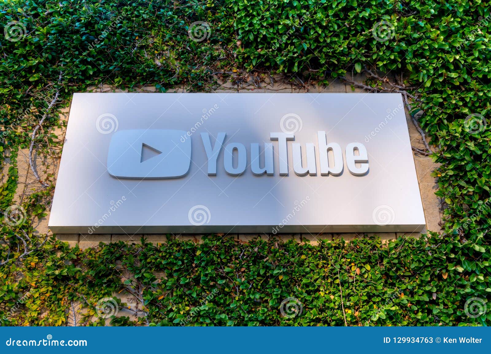 YouTube Corporate Headquarters Exterior and Sign Editorial Stock Photo