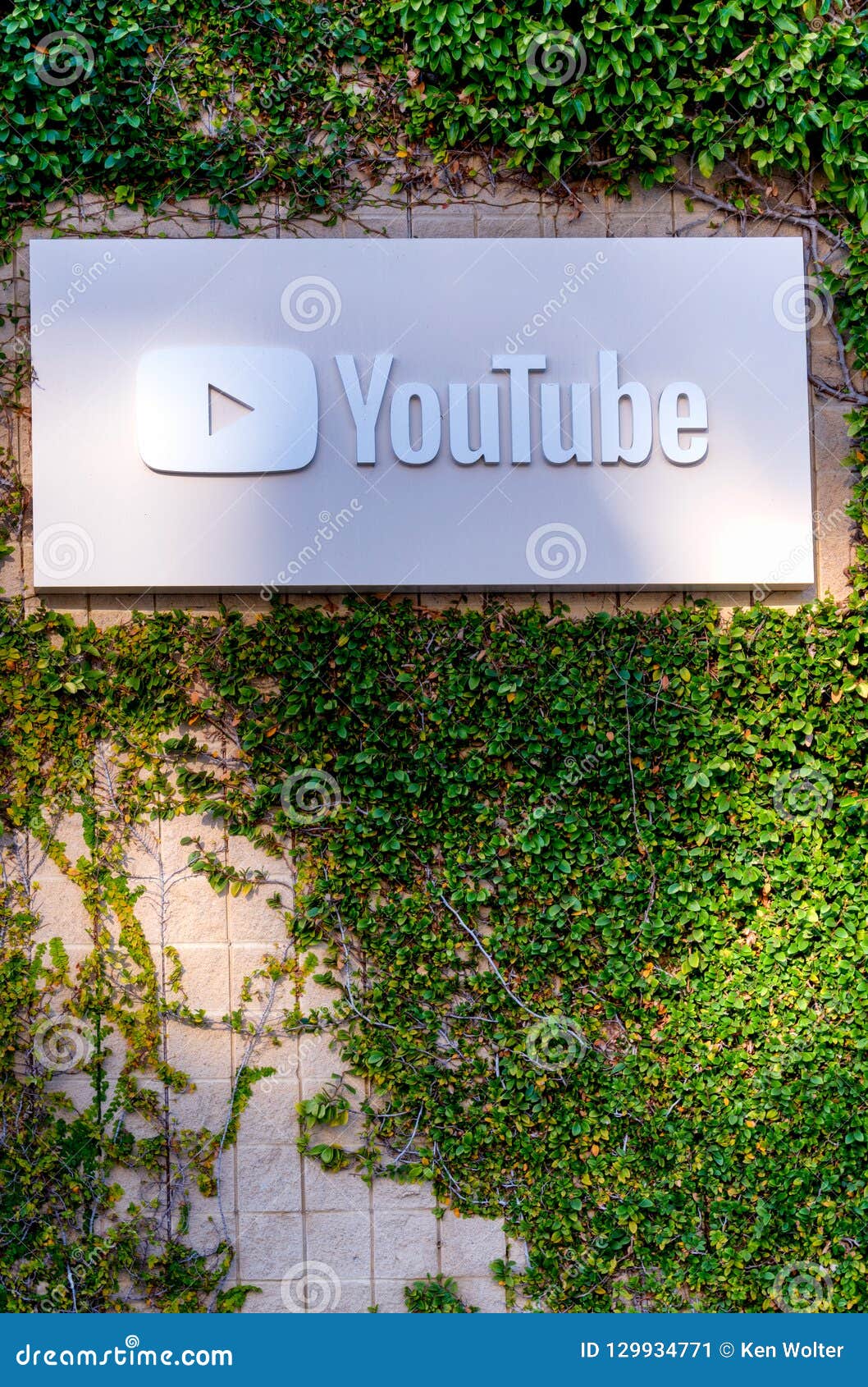 YouTube Corporate Headquarters Exterior and Sign Editorial Photo