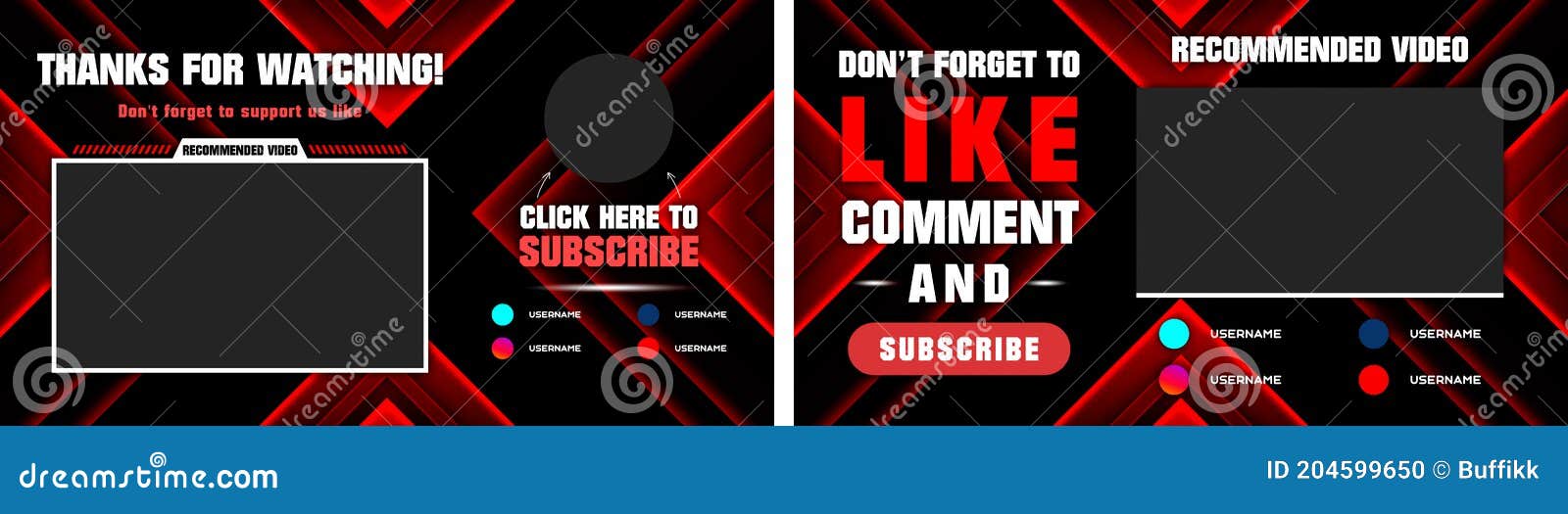 Youtube End Screen with Red Design and Red Lines. Youtube Video Template  Overlay, Background, Outro Card, End Screen, Banner, Chan Stock  Illustration - Illustration of internet, graphic: 204599650