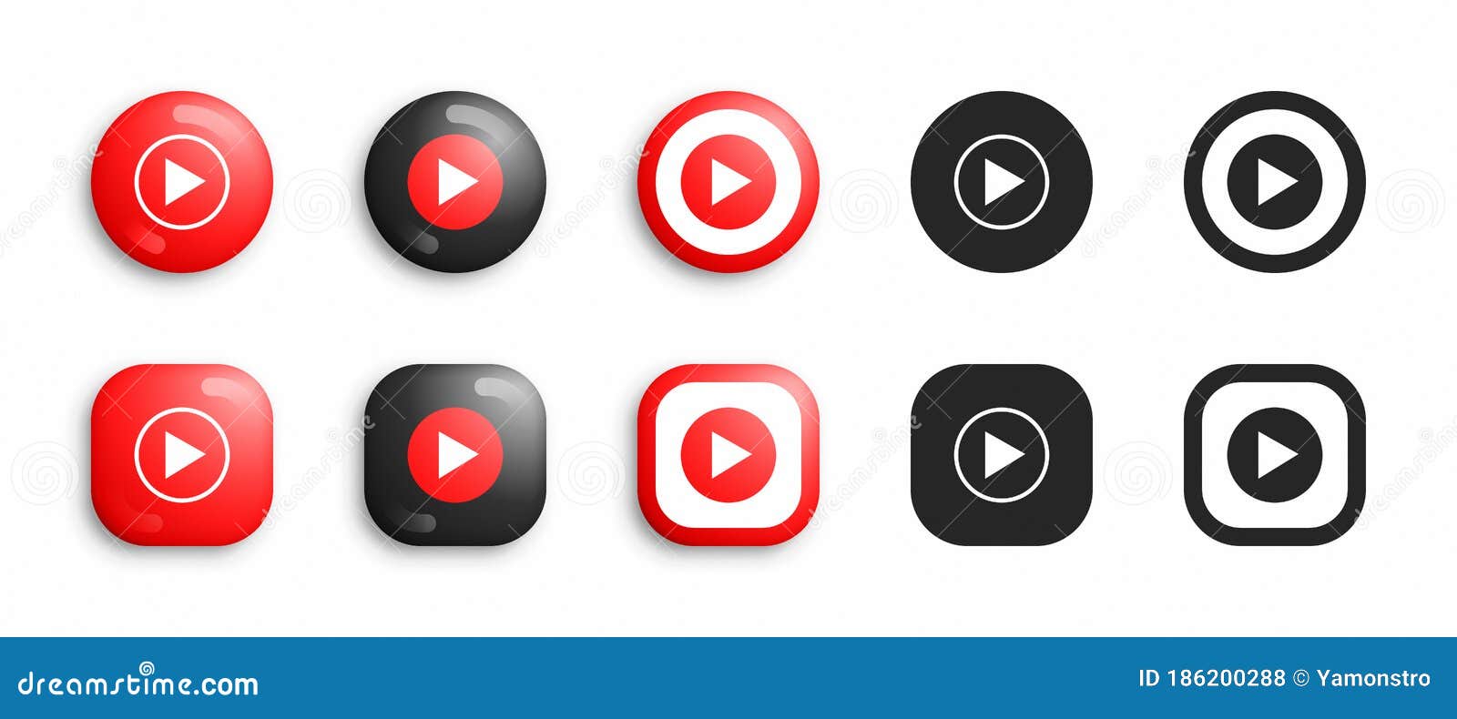 Youtube Music Modern 3D and Flat Icons Set Vector Editorial Stock Photo -  Illustration of glass, artist: 186200288