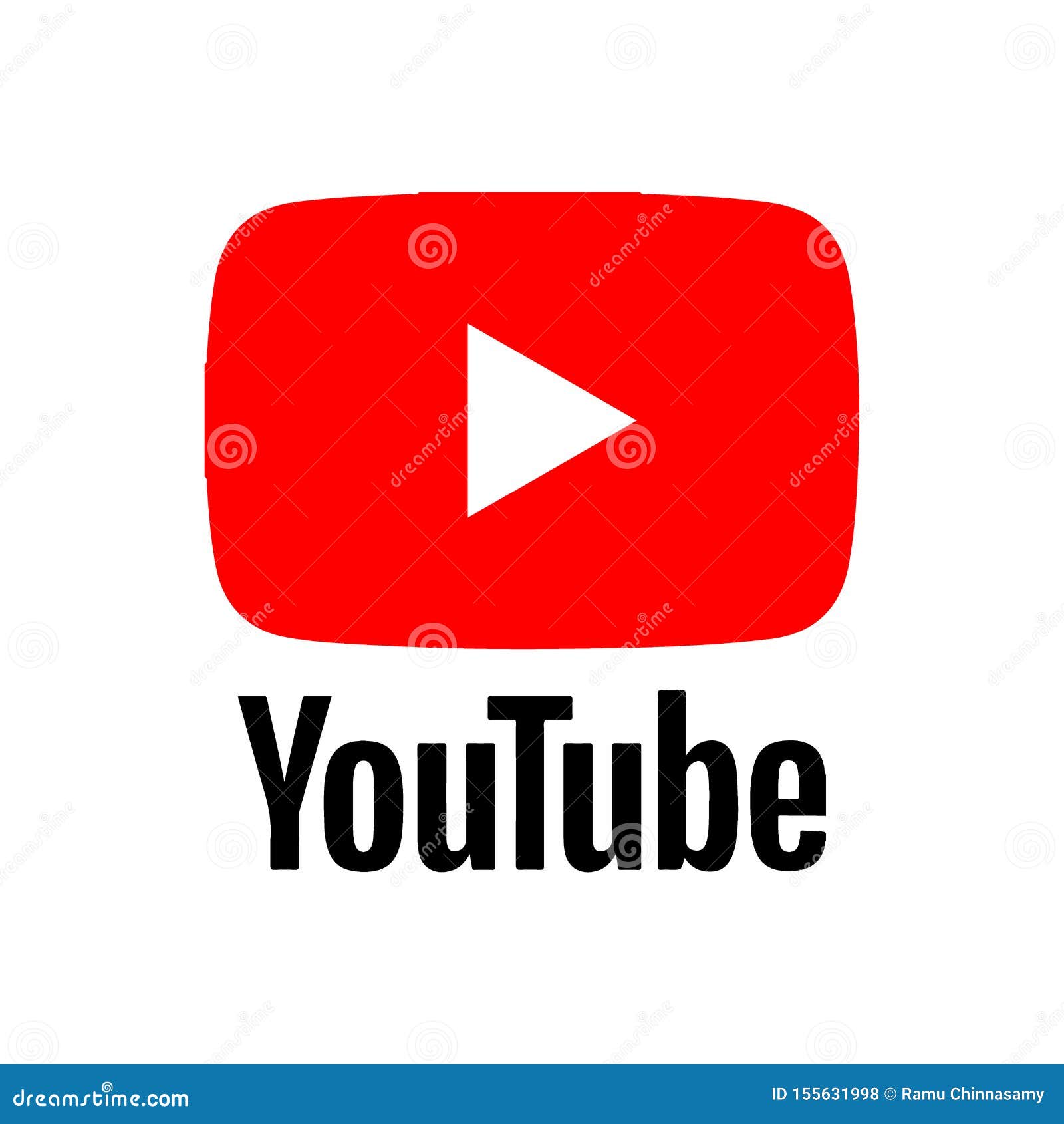 Youtube logo editorial stock photo. Illustration of design - 155631998