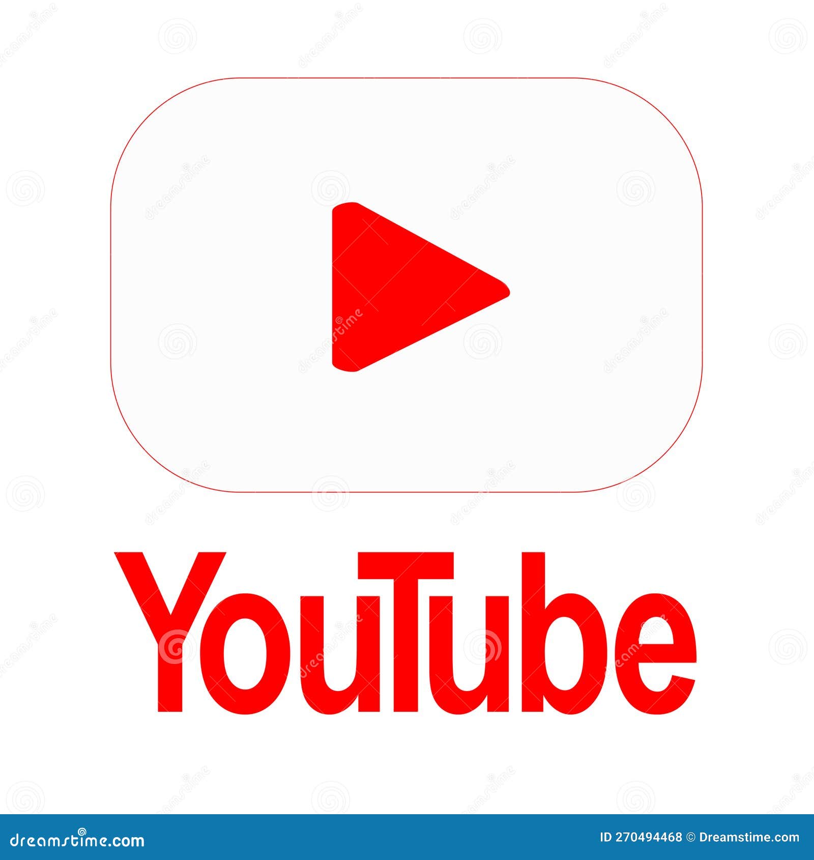 Youtube Outlined Icon with Solid White Background Editorial Stock Photo ...