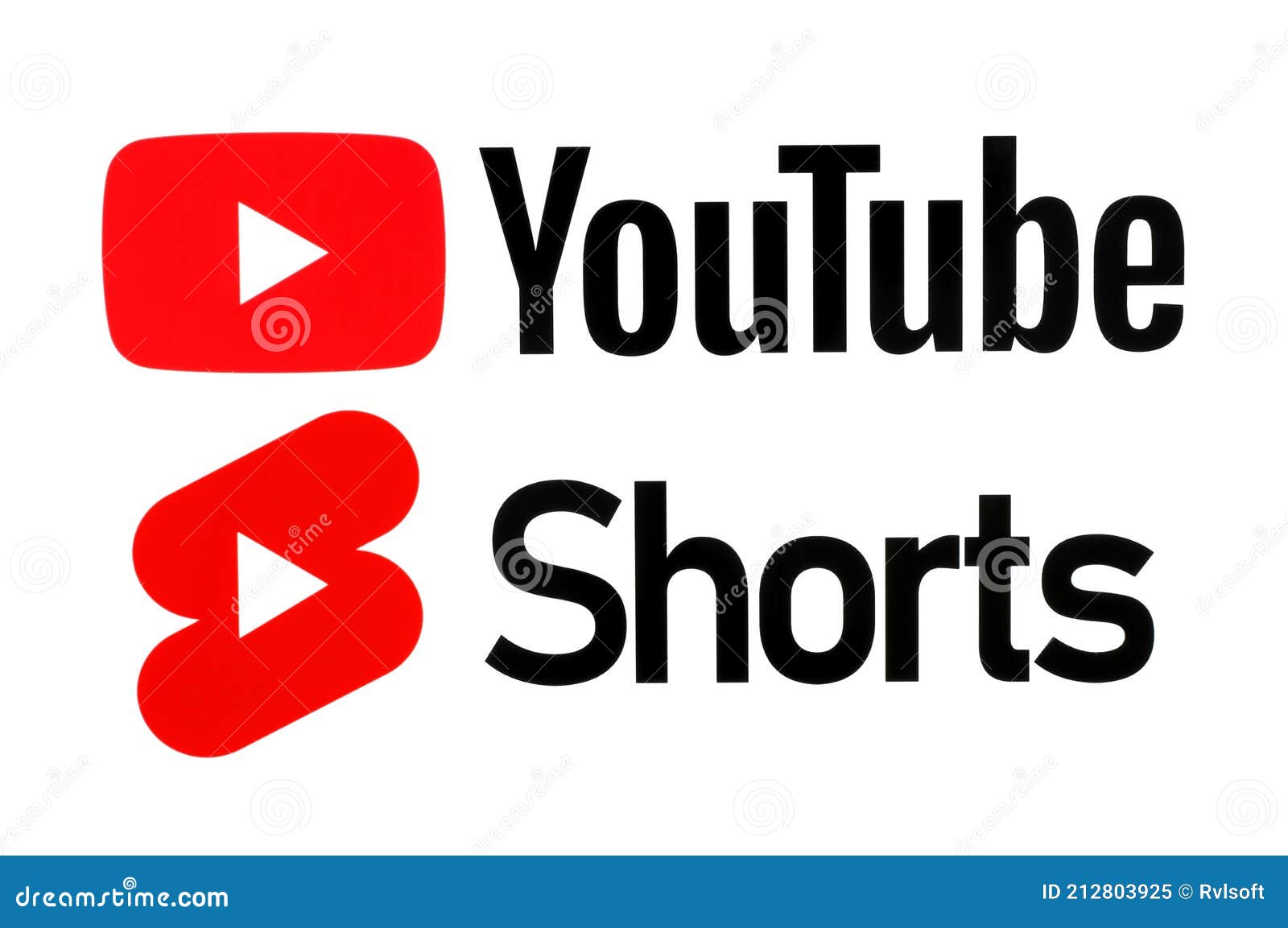 Youtube and Shorts Icons, Printed on Paper Editorial Image - Image of