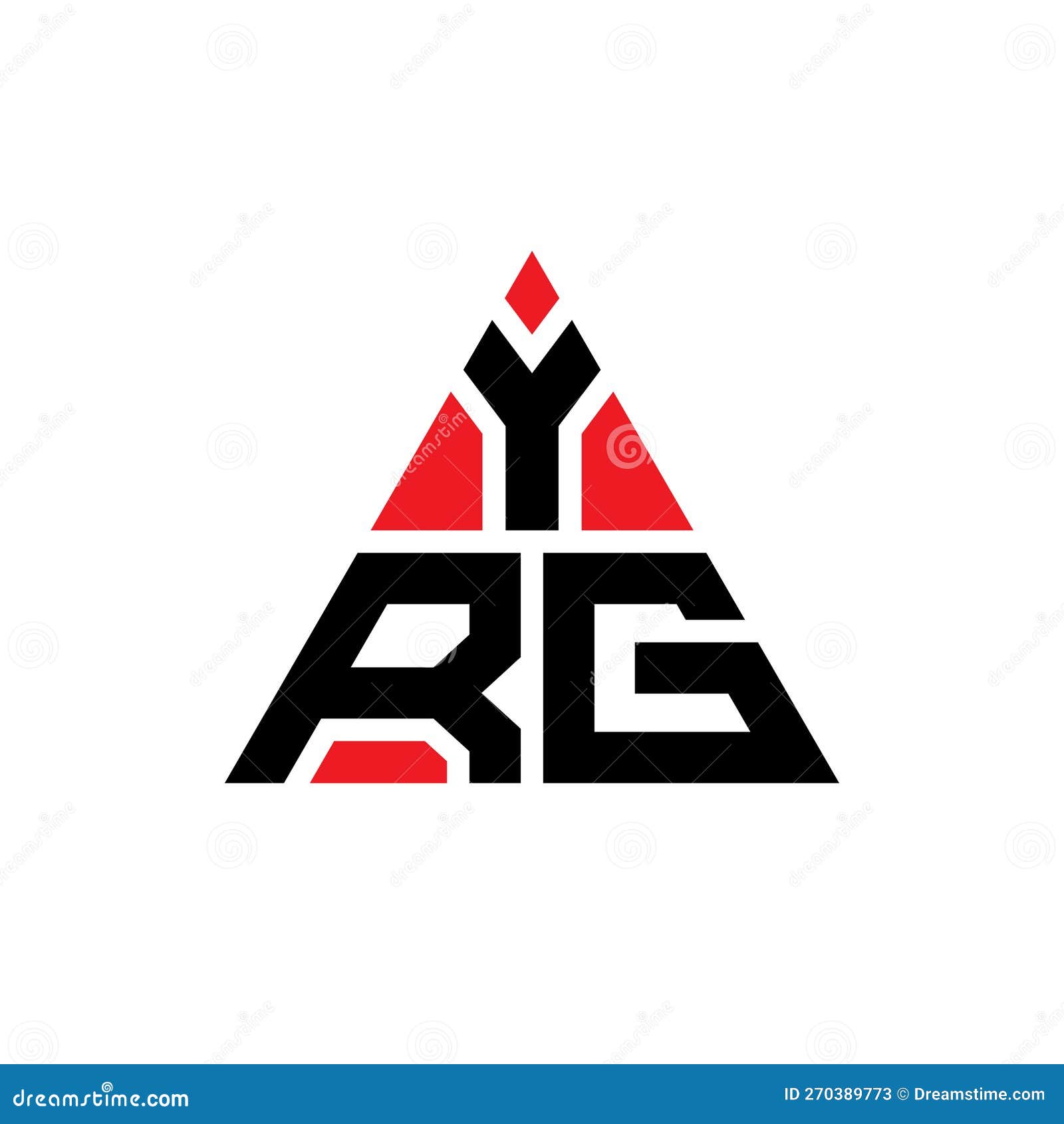 YRG Triangle Letter Logo Design with Triangle Shape. YRG Triangle Logo Design Monogram Stock
