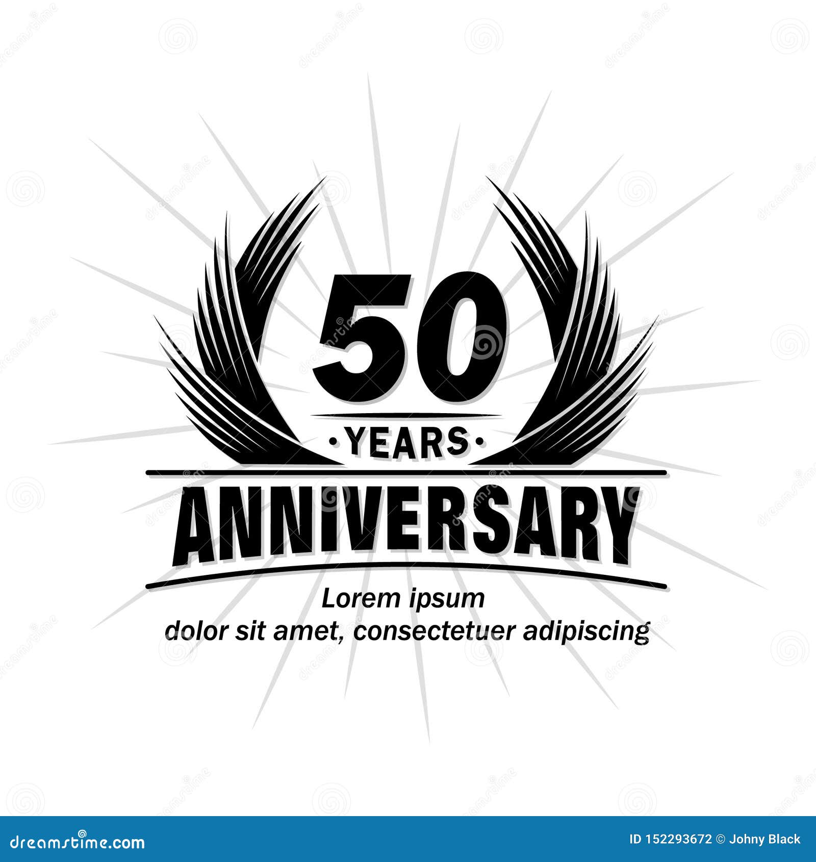 50 years anniversary. elegant anniversary . 50th years logo.