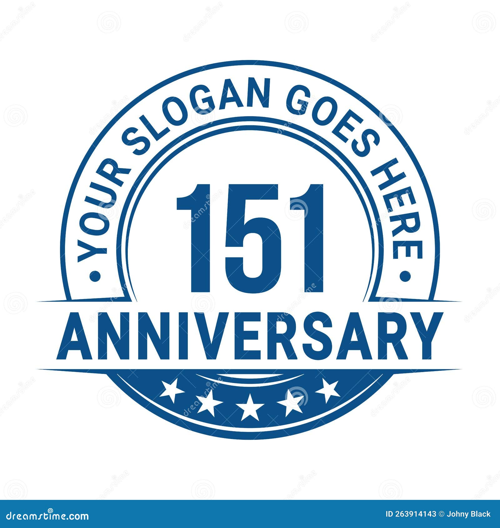 151 Years Anniversary 151st Anniversary Logo Design Template Vector